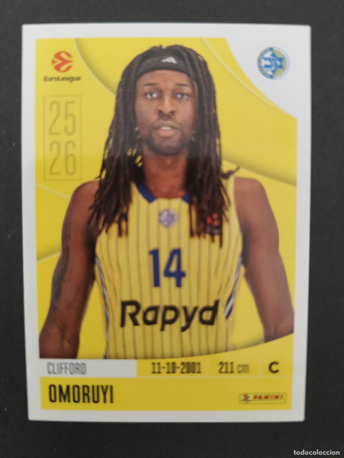 Coleccionismo deportivo: 247 CLIFFORD OMORUYI MACCABI TEL AVIV EUROLEAGUE 2025 2026 25 26 BALONCESTO