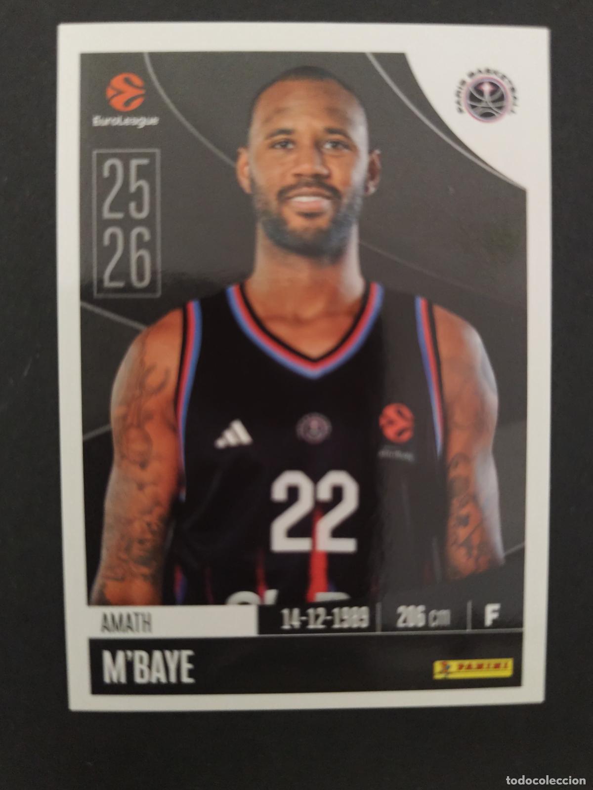 Coleccionismo deportivo: 292 AMATH M'BAYE PARIS BASKETBALL EUROLEAGUE 2025 2026 25 26 BALONCESTO