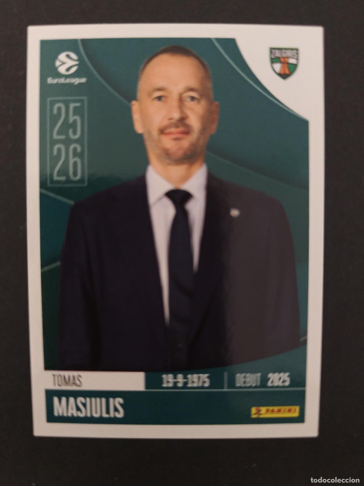 Coleccionismo deportivo: 368 TOMAS MASIULIS ŽALGIRIS KAUNAS EUROLEAGUE 2025 2026 25 26 BALONCESTO