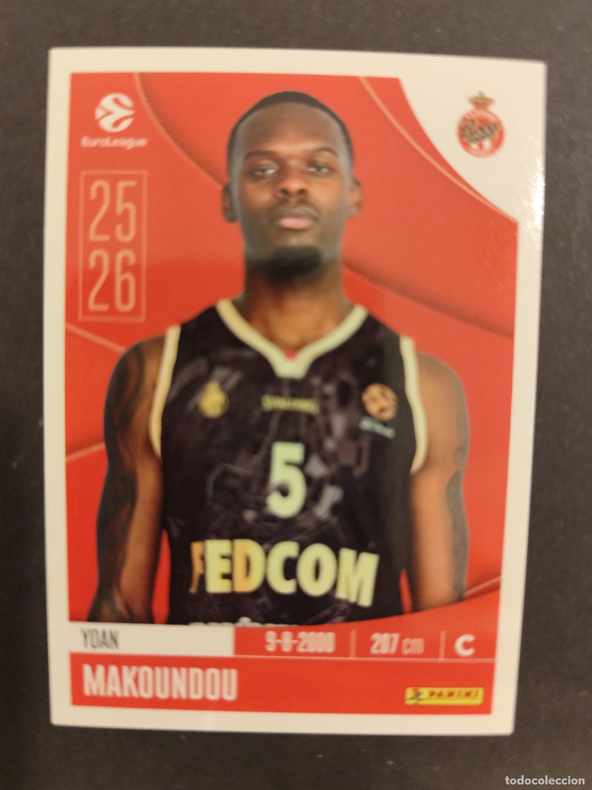 Sammelleidenschaft Sport: 72 YOAN MAKOUNDOU AS MONACO EUROLEAGUE 2025 2026 25 26 BALONCESTO