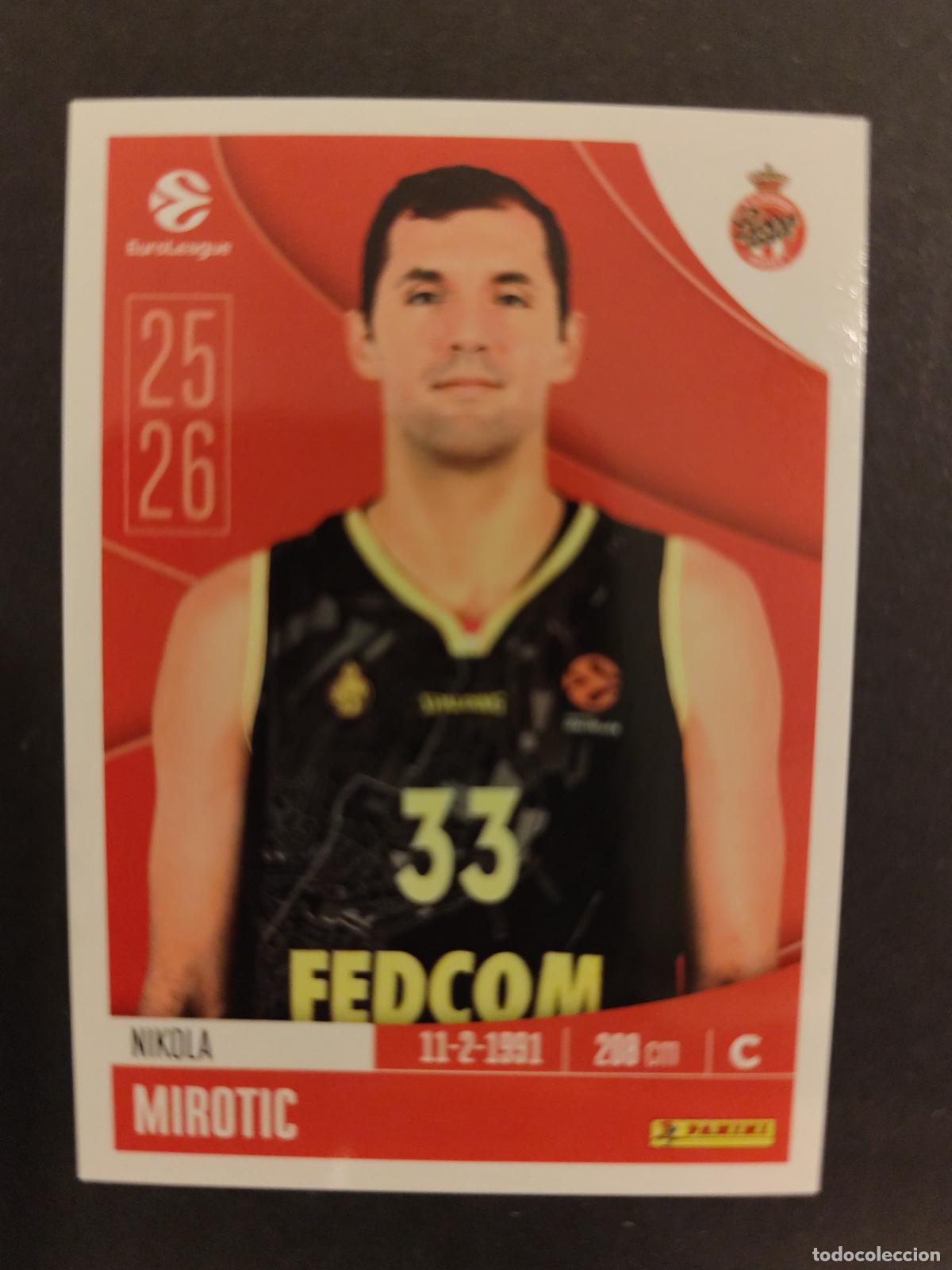 Sammelleidenschaft Sport: 75 NIKOLA MIROTIC AS MONACO EUROLEAGUE 2025 2026 25 26 BALONCESTO
