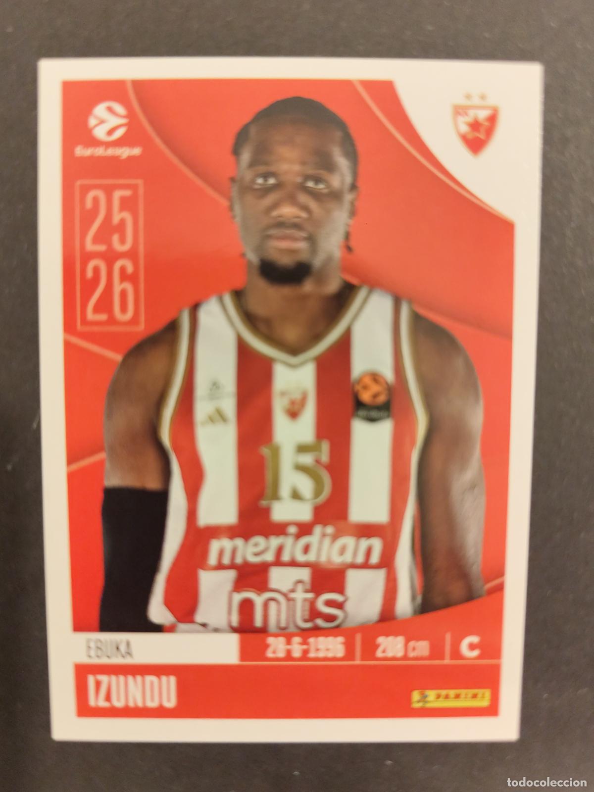 Sammelleidenschaft Sport: 110 EBUKA IZUNDU ESTRELLA ROJA BELGRADO EUROLEAGUE 2025 2026 25 26 BALONCESTO