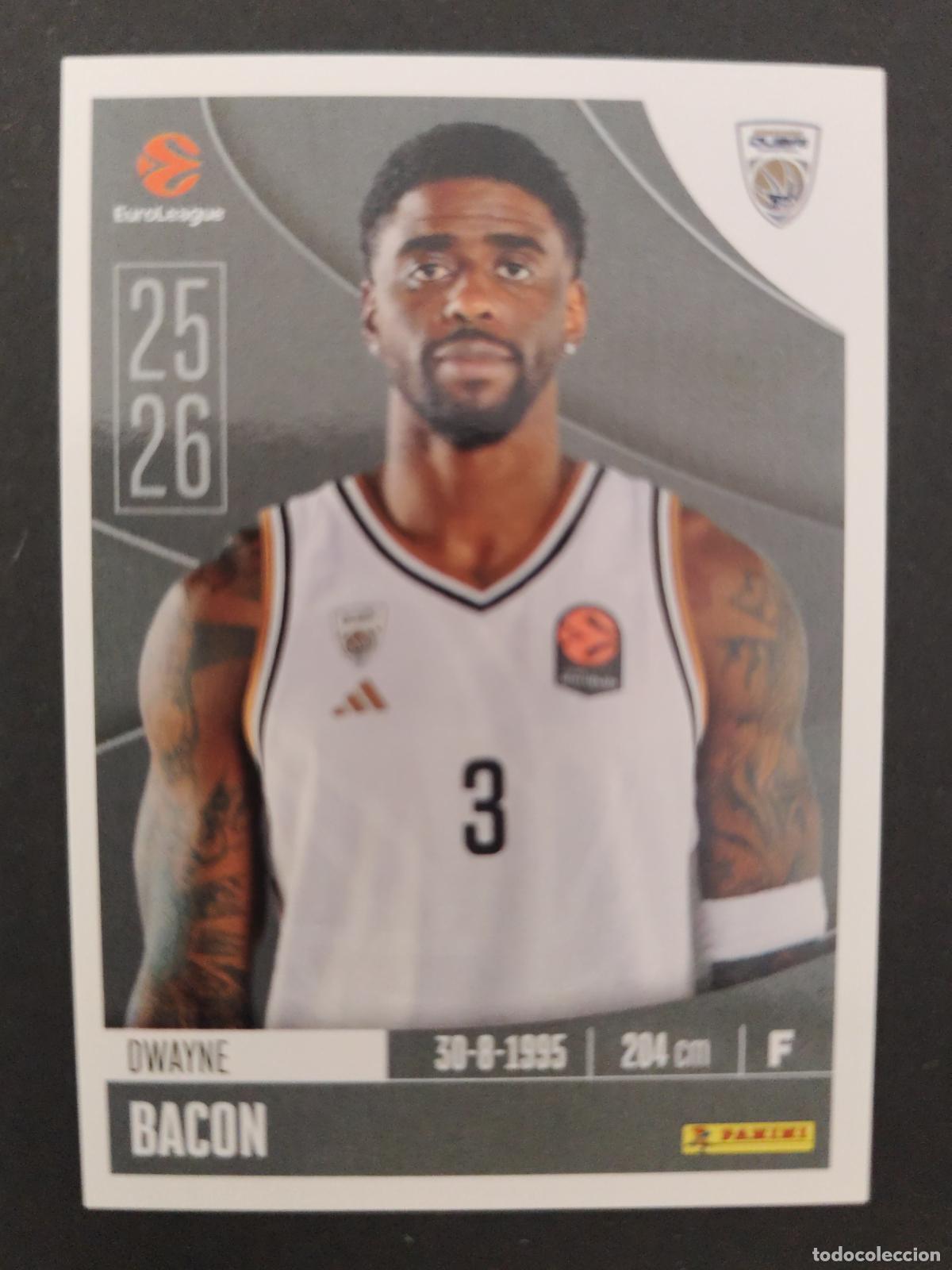 Sammelleidenschaft Sport: 121 DWAYNE BACON DUBAI BASKETBALL EUROLEAGUE 2025 2026 25 26 BALONCESTO