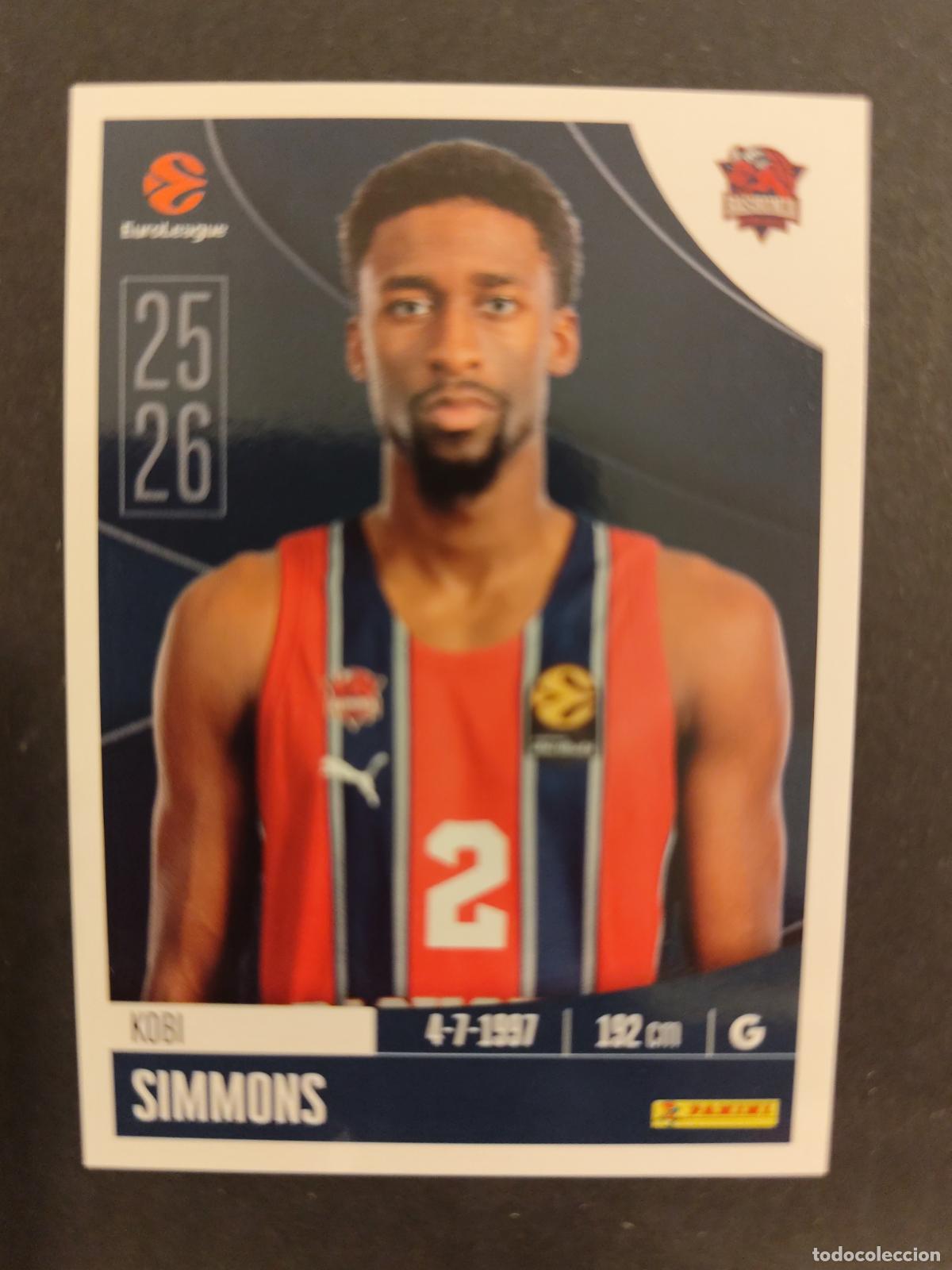Collezionismo sportivo: 81 KOBI SIMMONS BASKONIA EUROLEAGUE 2025 2026 25 26 BALONCESTO