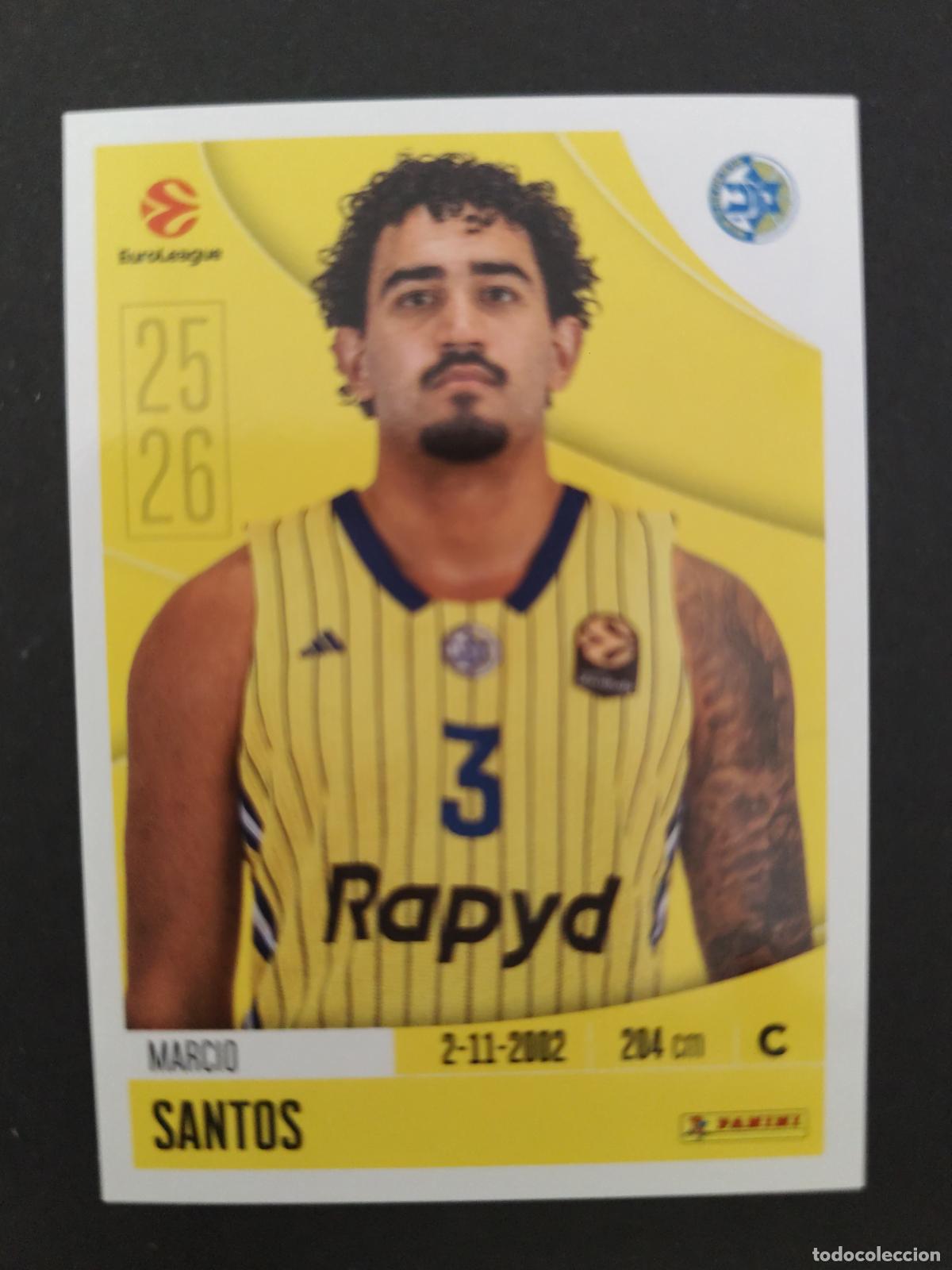 Sammelleidenschaft Sport: 246 MARCIO SANTOS MACCABI TEL AVIV EUROLEAGUE 2025 2026 25 26 BALONCESTO