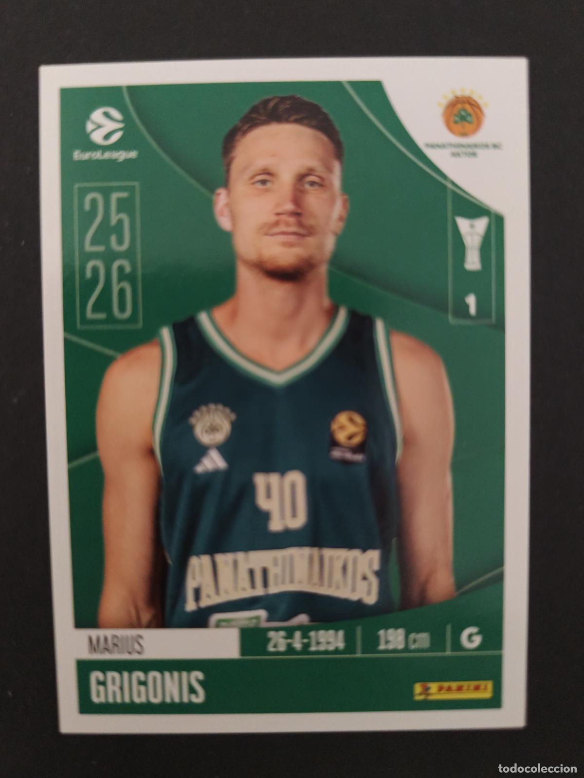 Coleccionismo deportivo: 273 MARIUS GRIGONIS PANATHINAIKOS EUROLEAGUE 2025 2026 25 26 BALONCESTO