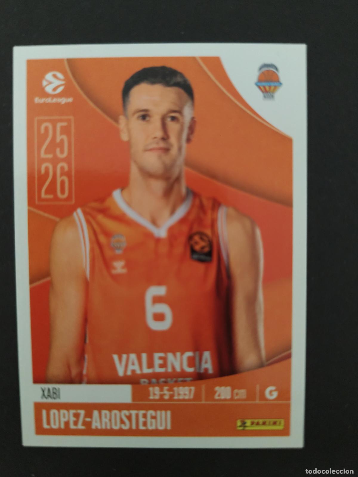 Coleccionismo deportivo: 338 XABI LOPEZ-AROSTEGUI VALENCIA BASKET EUROLEAGUE 2025 2026 25 26 BALONCESTO