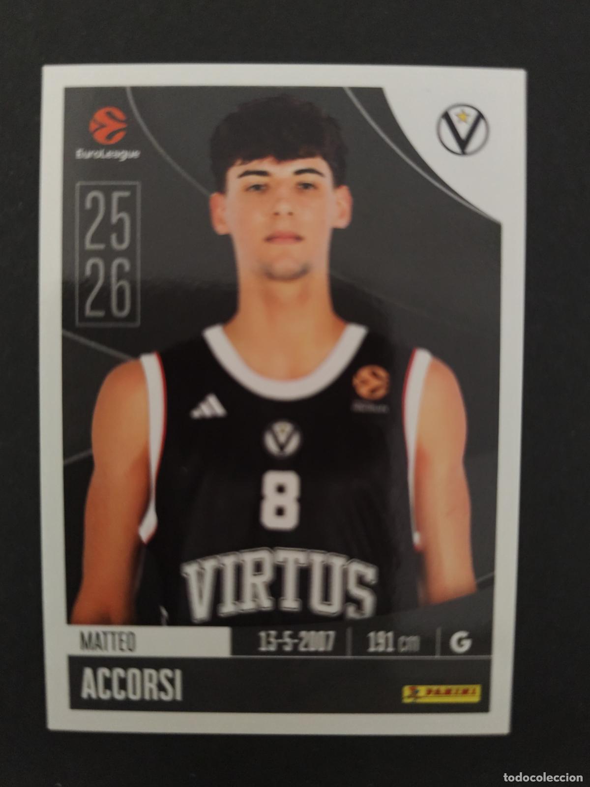 Coleccionismo deportivo: 355 MATTEO ACCORSI VIRTUS BOLOGNA EUROLEAGUE 2025 2026 25 26 BALONCESTO