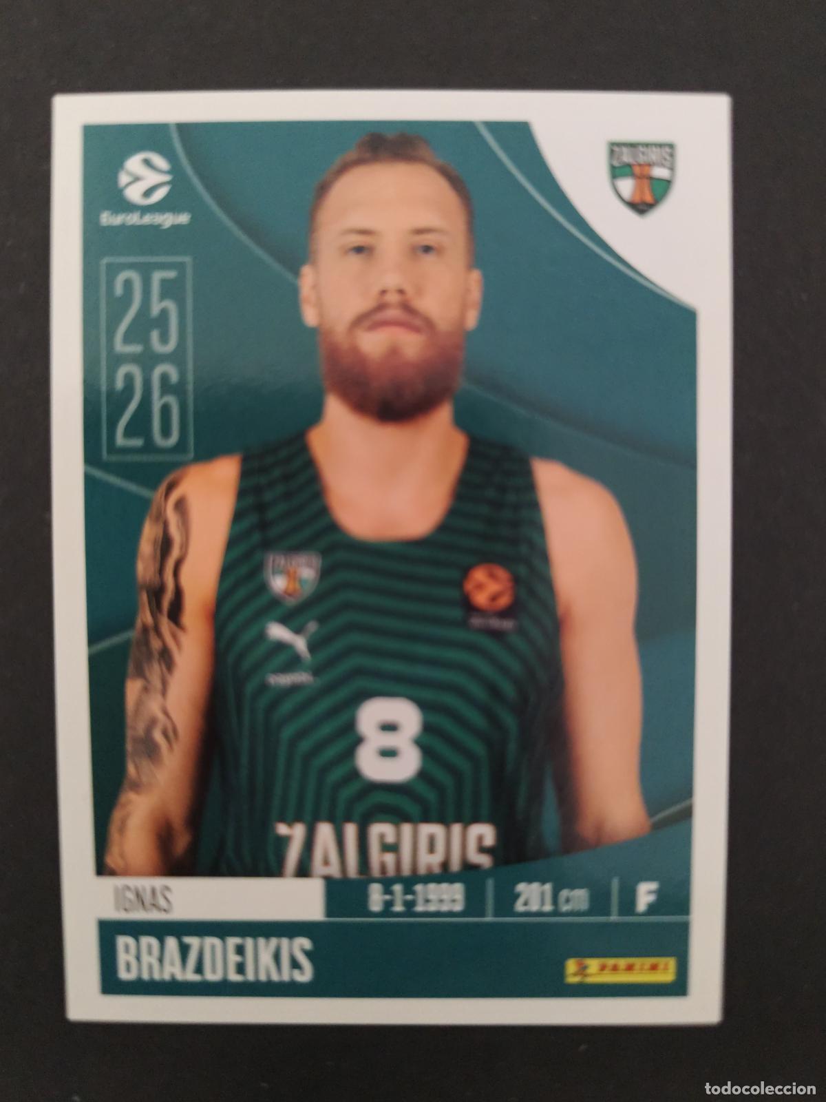 Coleccionismo deportivo: 376 IGNAS BRAZDEIKIS ŽALGIRIS KAUNAS EUROLEAGUE 2025 2026 25 26 BALONCESTO