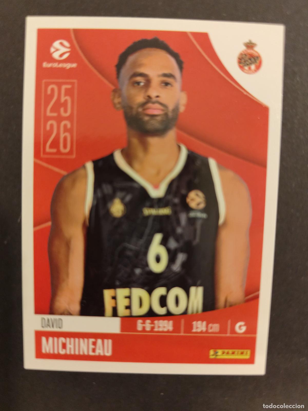 Collectionnisme sportif: 64 DAVID MICHINEAU AS MONACO EUROLEAGUE 2025 2026 25 26 BALONCESTO
