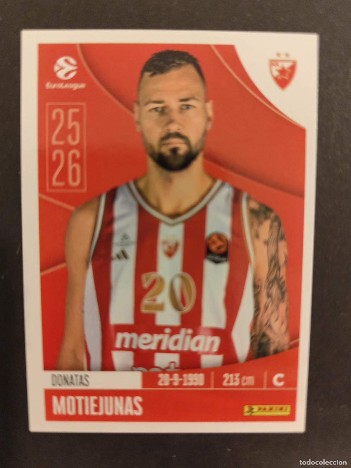 Coleccionismo deportivo: 111 DONATAS MOTIEJUNAS ESTRELLA ROJA BELGRADO EUROLEAGUE 2025 2026 25 26 BALONCESTO