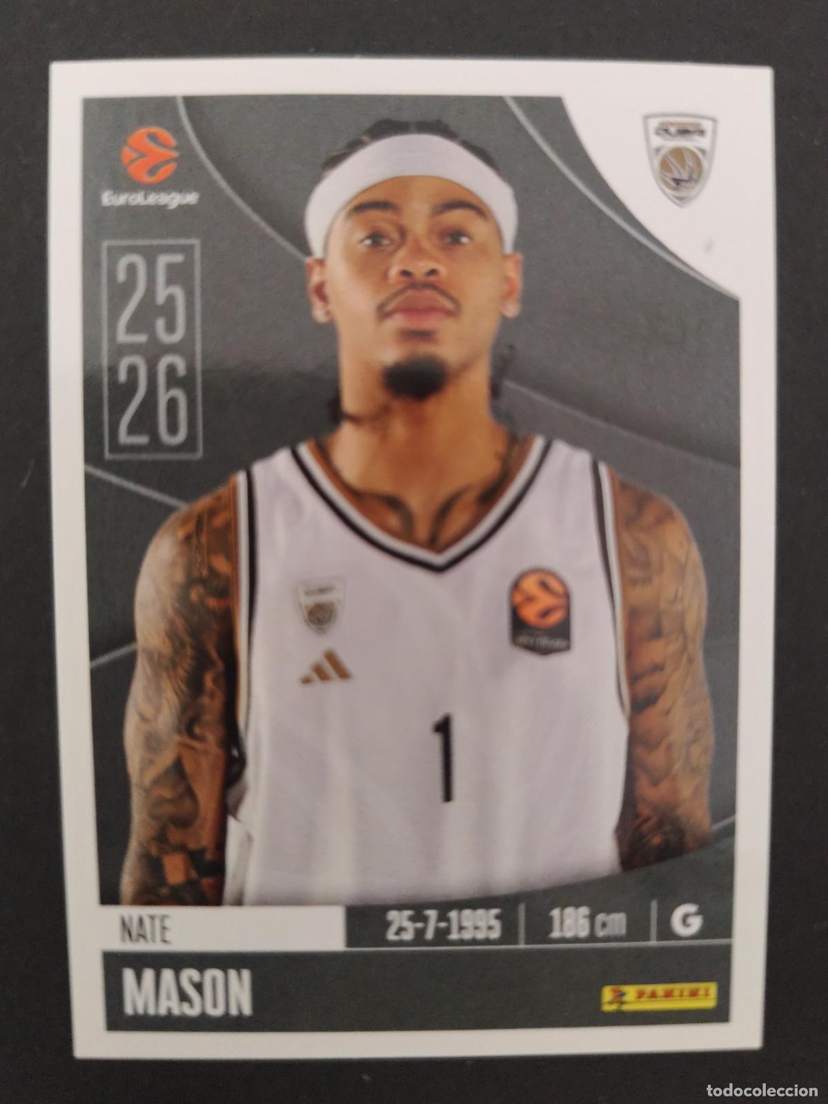 Coleccionismo deportivo: 114 NATE MASON DUBAI BASKETBALL EUROLEAGUE 2025 2026 25 26 BALONCESTO