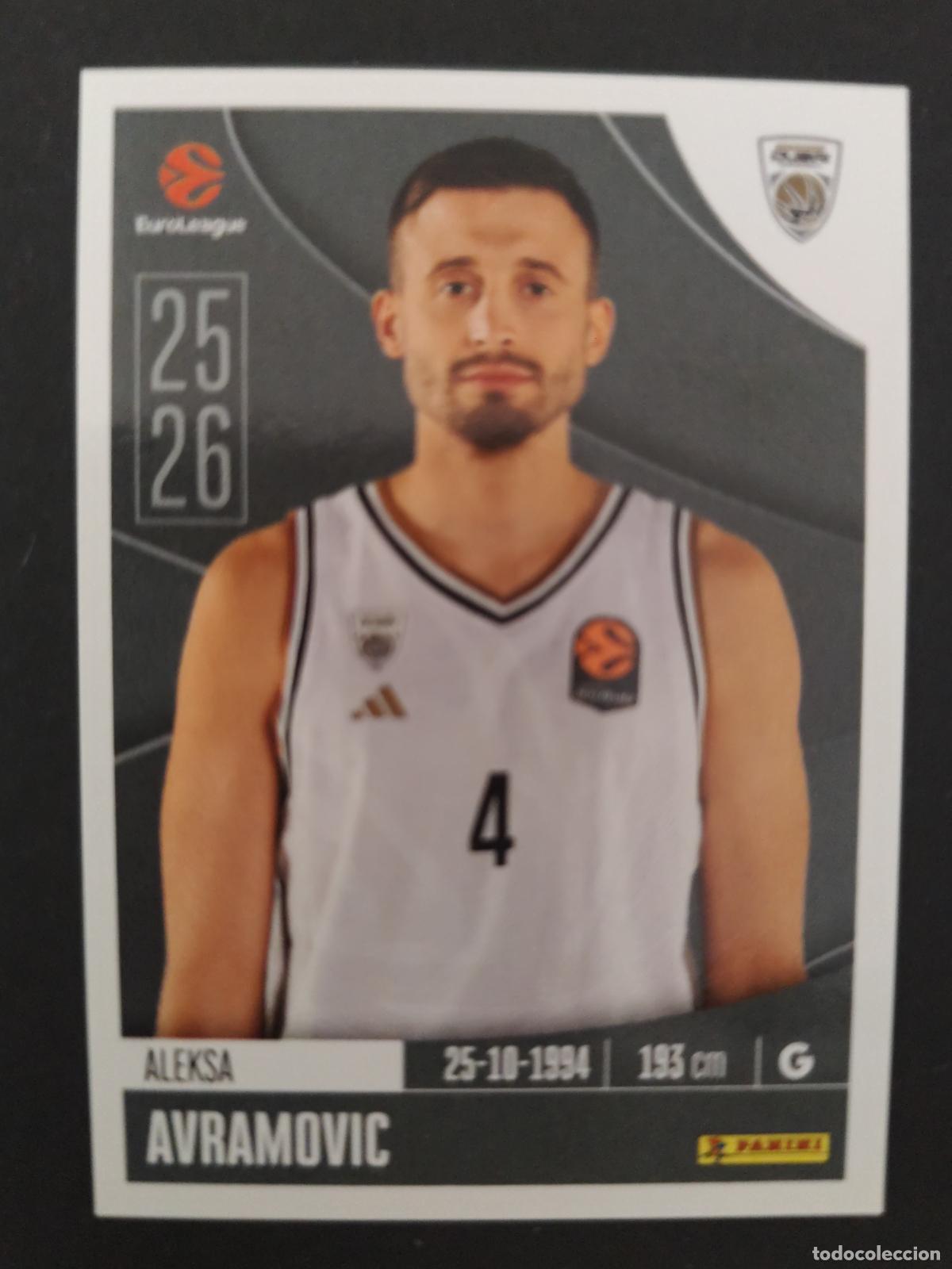 Coleccionismo deportivo: 115 ALEKSA AVRAMOVIC DUBAI BASKETBALL EUROLEAGUE 2025 2026 25 26 BALONCESTO