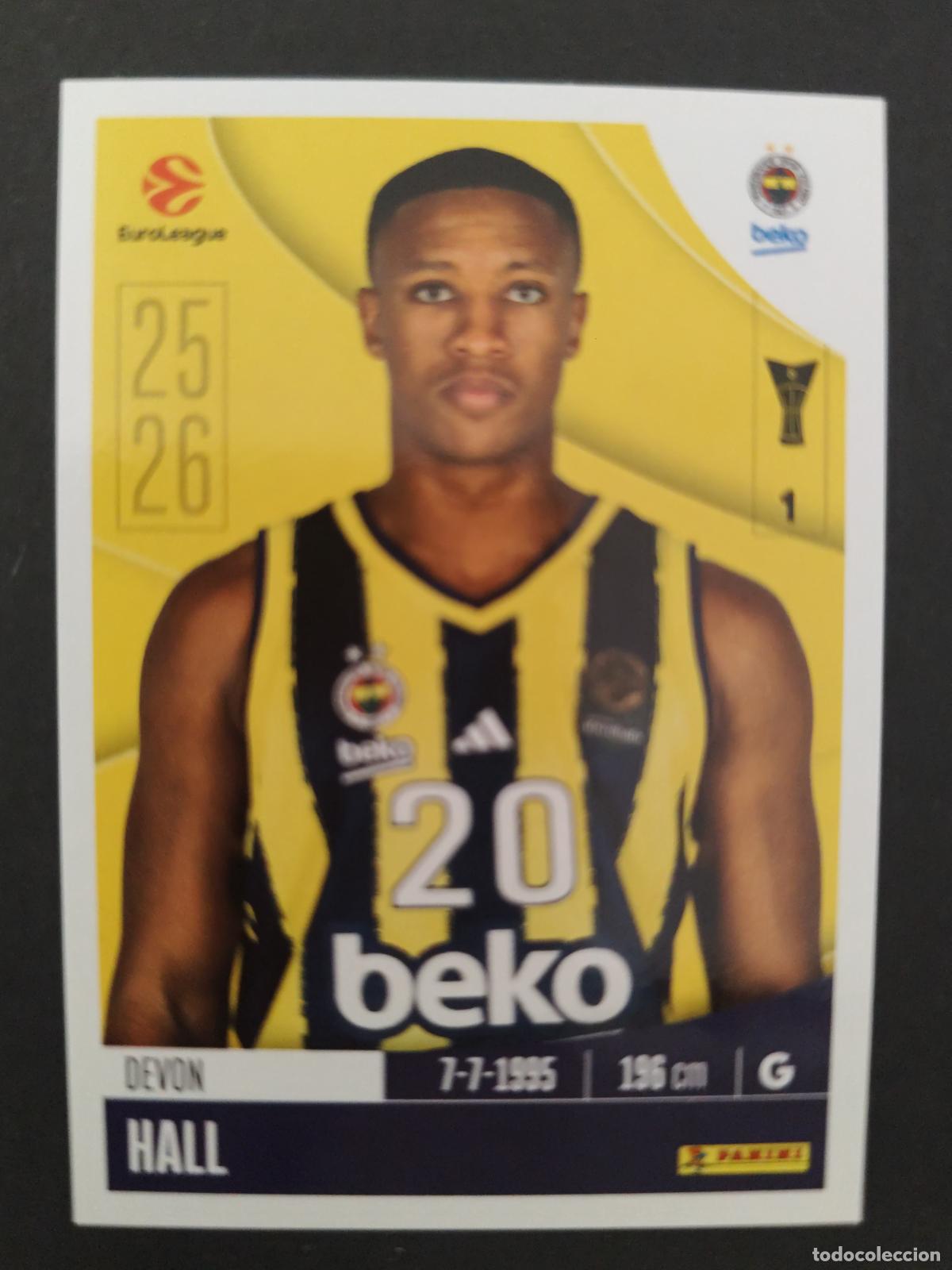 Colecionismo desportivo: 187 DEVON HALL FENERBAH&Ccedil;E EUROLEAGUE 2025 2026 25 26 BALONCESTO