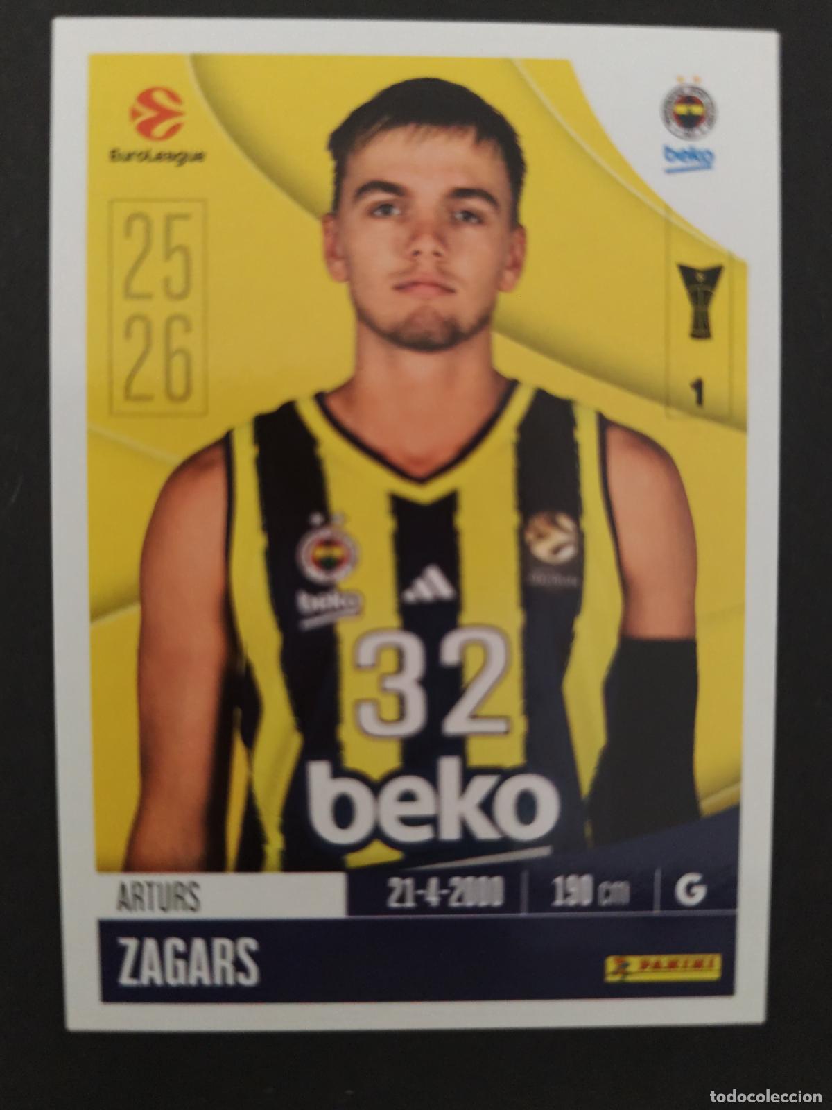 Colecionismo desportivo: 188 ARTURS ZAGARS FENERBAH&Ccedil;E EUROLEAGUE 2025 2026 25 26 BALONCESTO