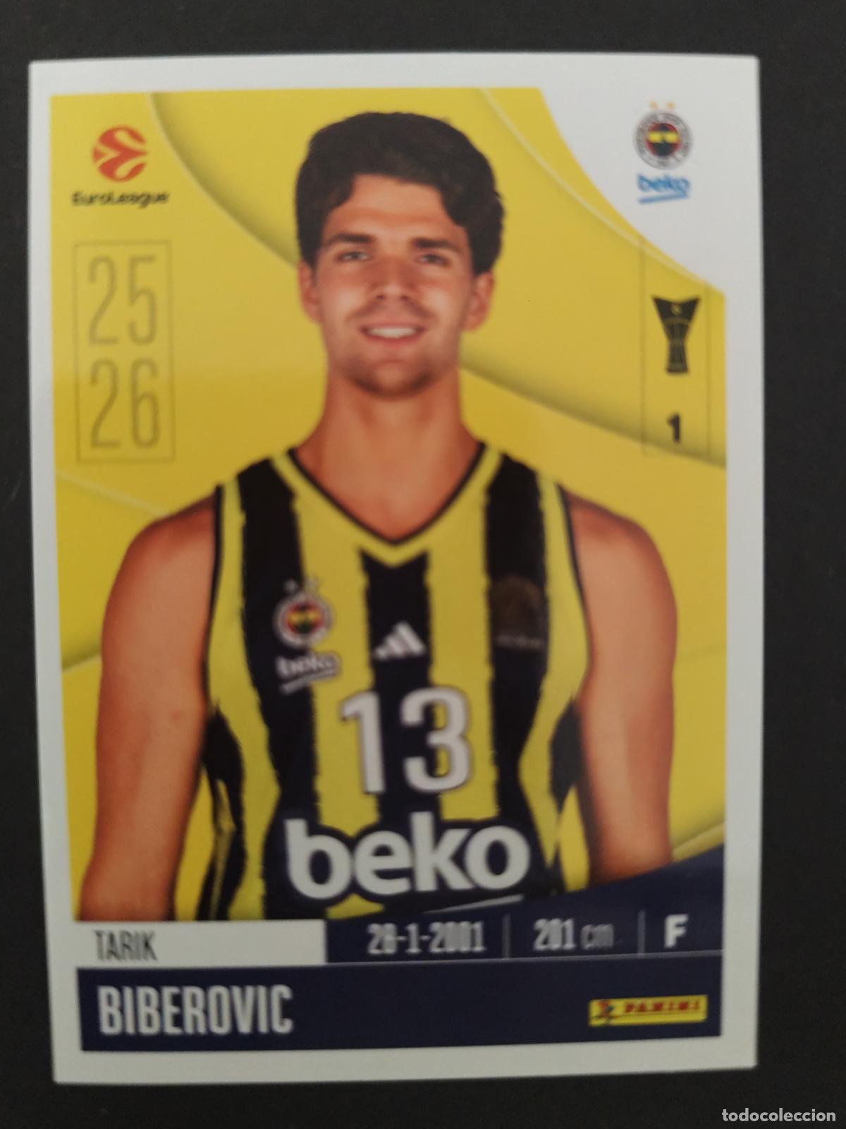Colecionismo desportivo: 191 TARIK BIBEROVIC FENERBAH&Ccedil;E EUROLEAGUE 2025 2026 25 26 BALONCESTO