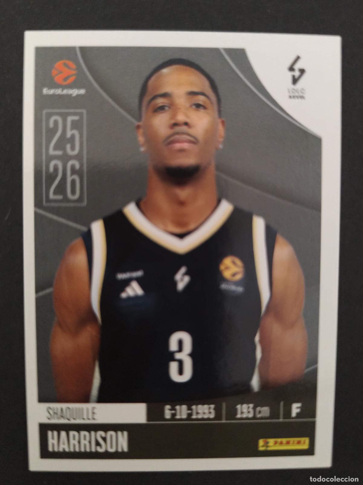 Colecionismo desportivo: 222 SHAQUILLE HARRISON ASVEL VILLEURBANNE EUROLEAGUE 2025 2026 25 26 BALONCESTO