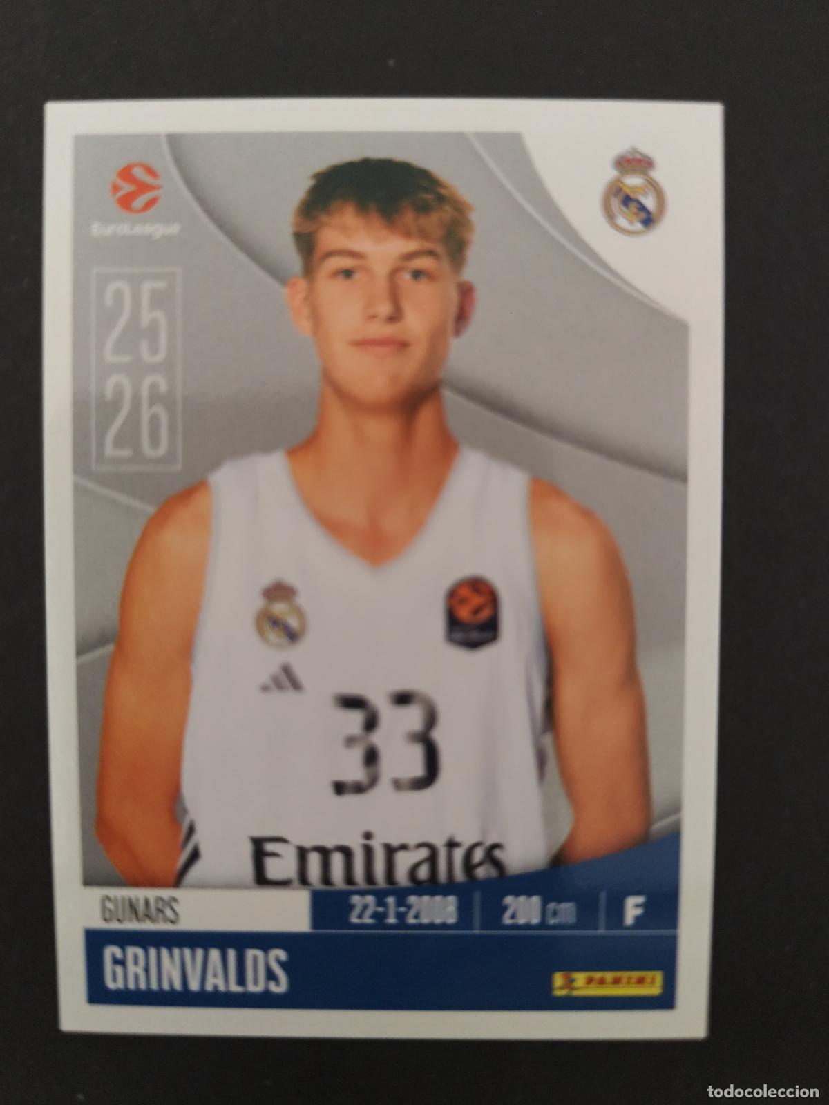 Colecionismo desportivo: 329 GUNARS GRINVALDS REAL MADRID EUROLEAGUE 2025 2026 25 26 BALONCESTO