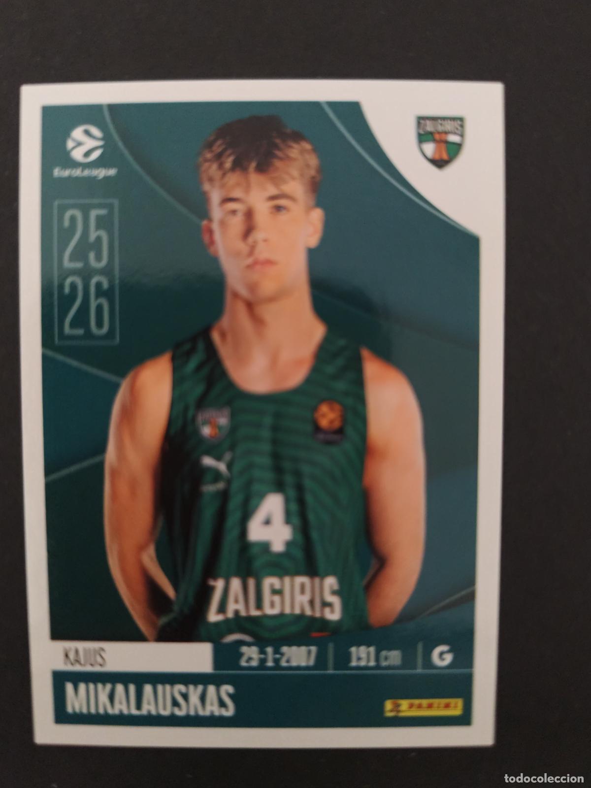 Colecionismo desportivo: 371 KAJUS MIKALAUSKAS ŽALGIRIS KAUNAS EUROLEAGUE 2025 2026 25 26 BALONCESTO
