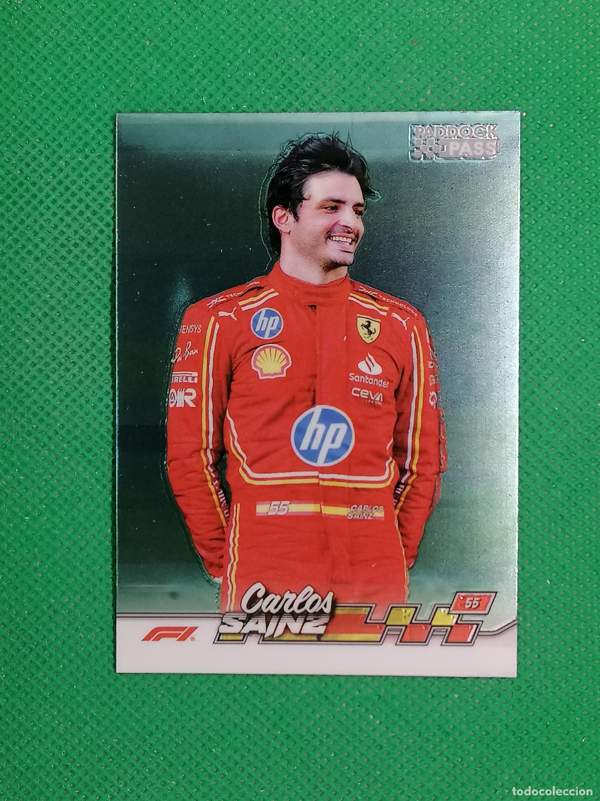 Coleccionismo deportivo: 4 CARLOS SAINZ FERRARI ⚽ TOPPS F1 FORMULA 1 PADDOCK PASS GRAND PRIX 24 2024 ⚽