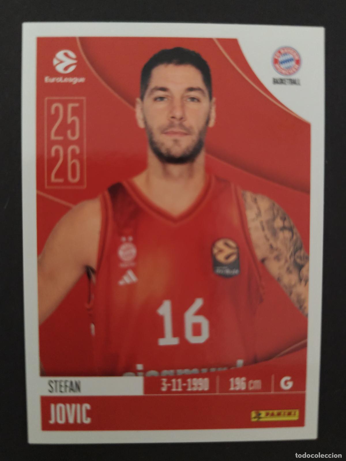 Coleccionismo deportivo: 168 STEFAN JOVIC BAYERN M&Uacute;NICH EUROLEAGUE 2025 2026 25 26 BALONCESTO