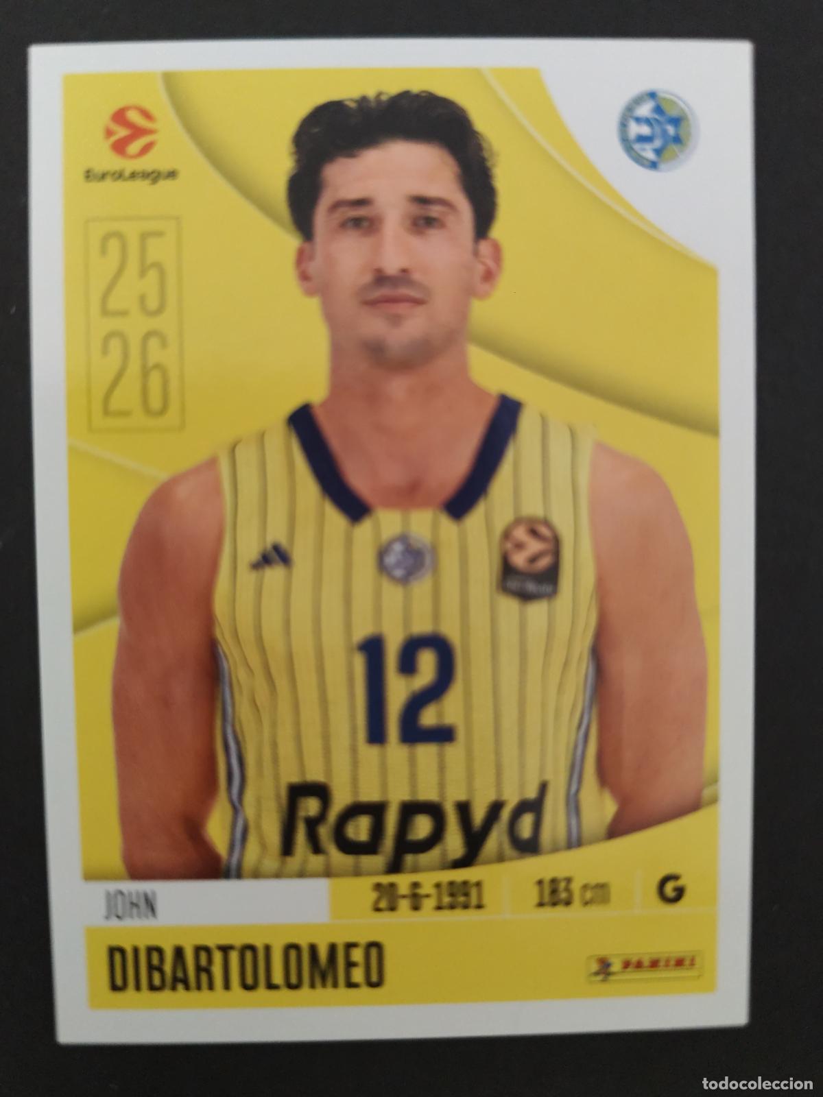 Coleccionismo deportivo: 236 JOHN DIBARTOLOMEO MACCABI TEL AVIV EUROLEAGUE 2025 2026 25 26 BALONCESTO