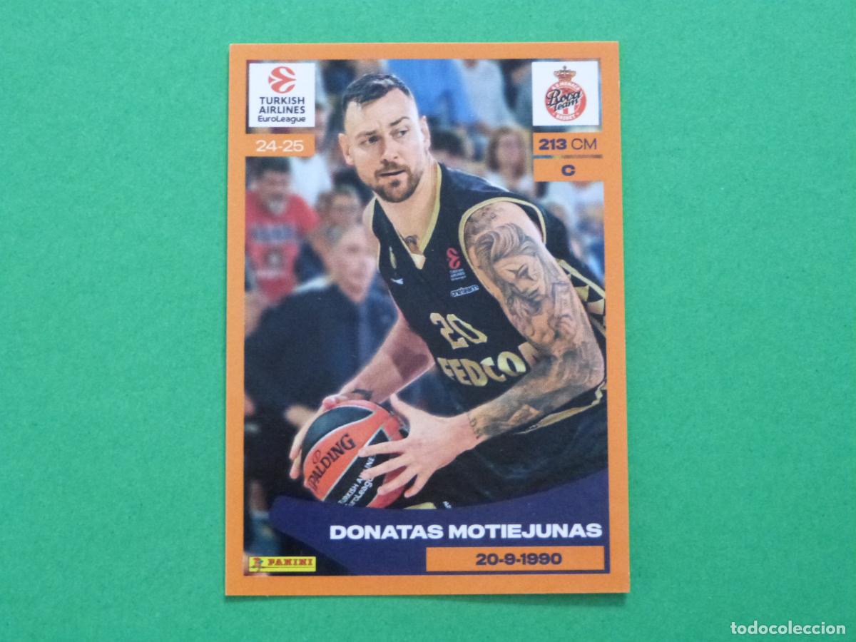 Coleccionismo deportivo: CROMO BALONCESTO DONATAS MOTIEJUNAS AS MONACO SIN PEGAR N&ordm; 118 EUROLIGA 2024-2025/24-25 PANINI