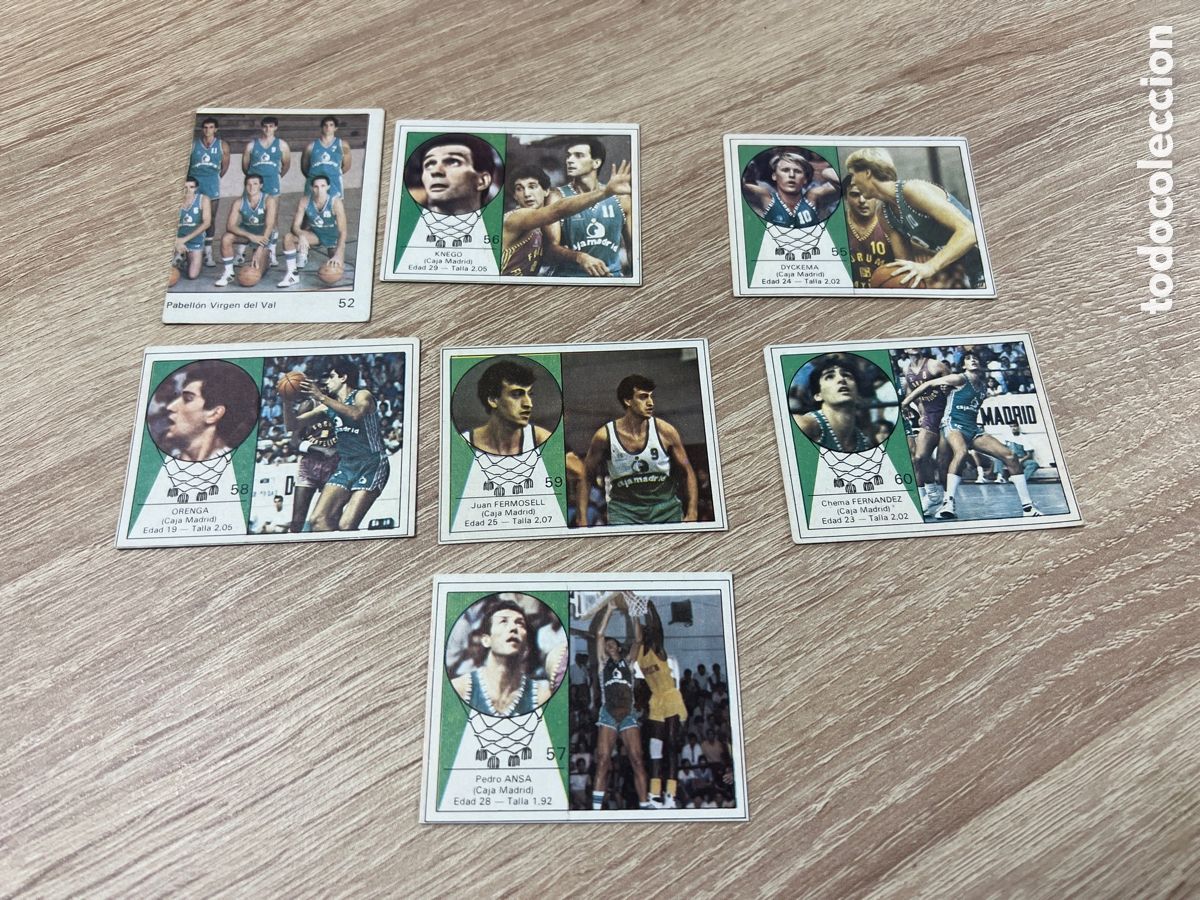 Coleccionismo deportivo: 1985 CAJA MADRID BALONCESTO LOTE DE 7 CROMOS
