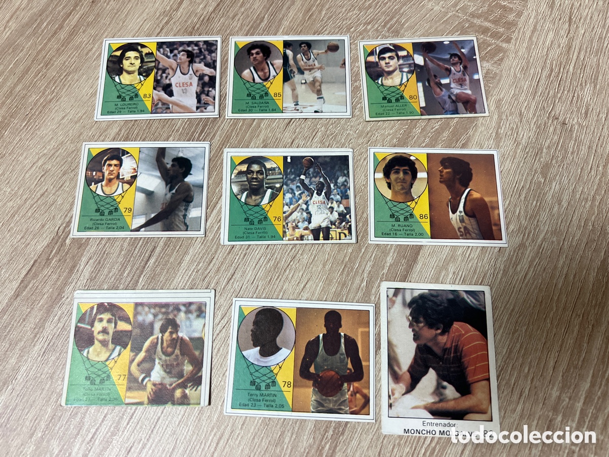 Coleccionismo deportivo: 1985 CLESA FERROL BALONCESTO LOTE 9 CROMOS