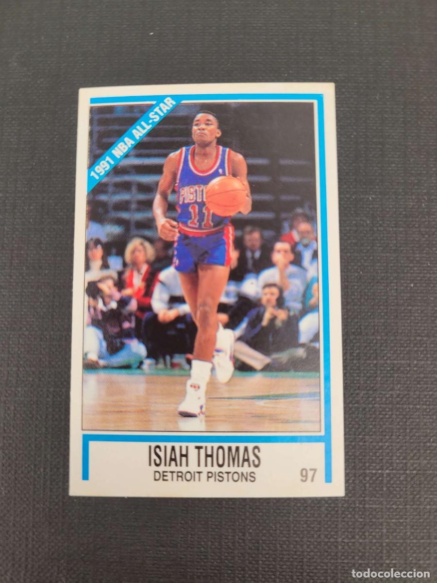 Coleccionismo deportivo: 1991 ISIAH THOMAS NBA CARD # 97 PANINI DETROIT PISTONS DOV RIVERS ATLANTA HAWKS