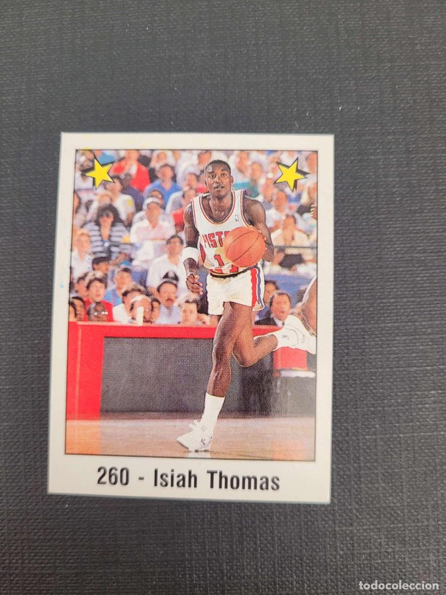 Coleccionismo deportivo: 1989 ISIAH THOMAS NBA STICKER # 260 PANINI DETROIT PISTONS