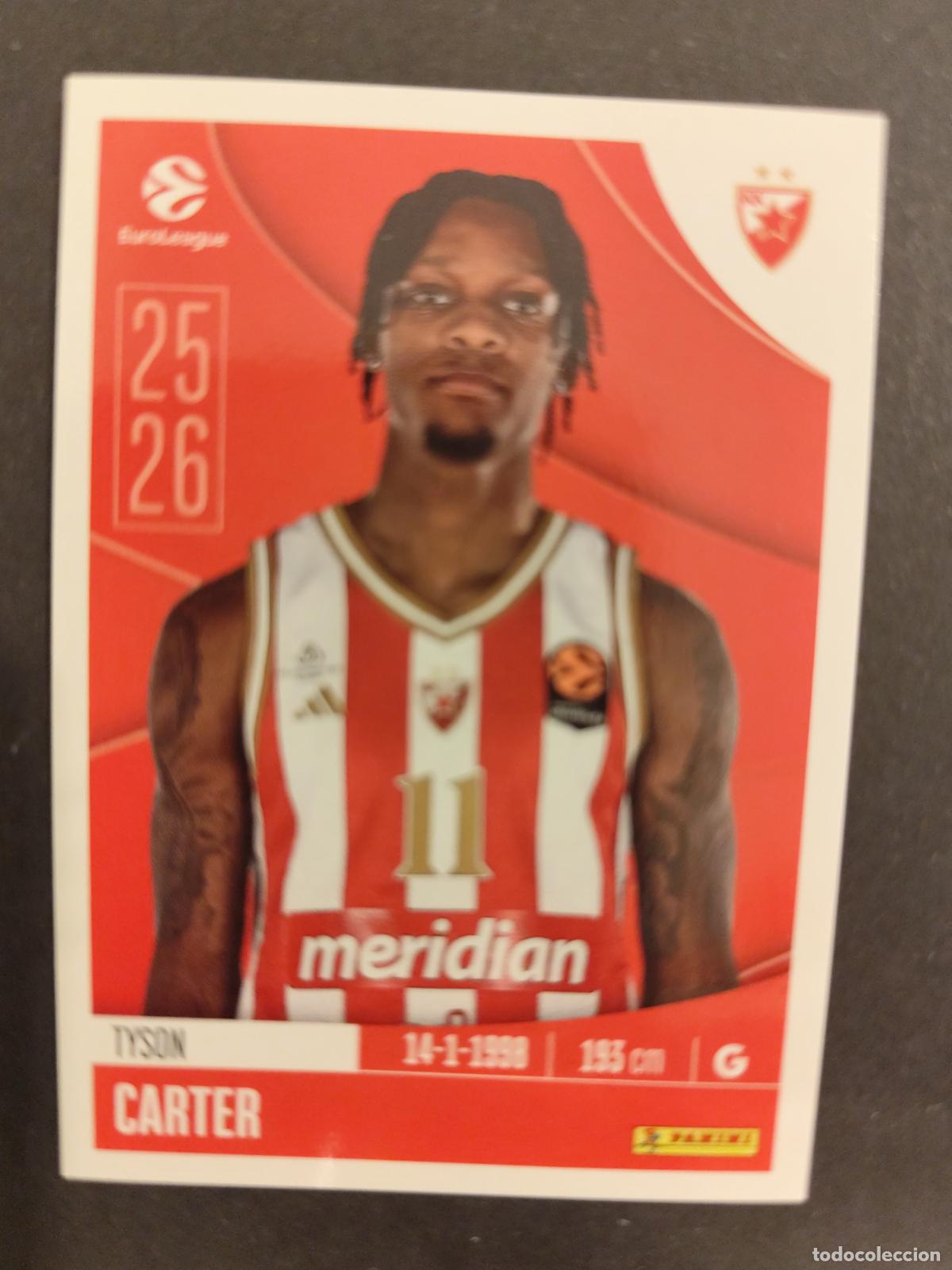 Coleccionismo deportivo: 100 TYSON CARTER ESTRELLA ROJA BELGRADO EUROLEAGUE 2025 2026 25 26 BALONCESTO