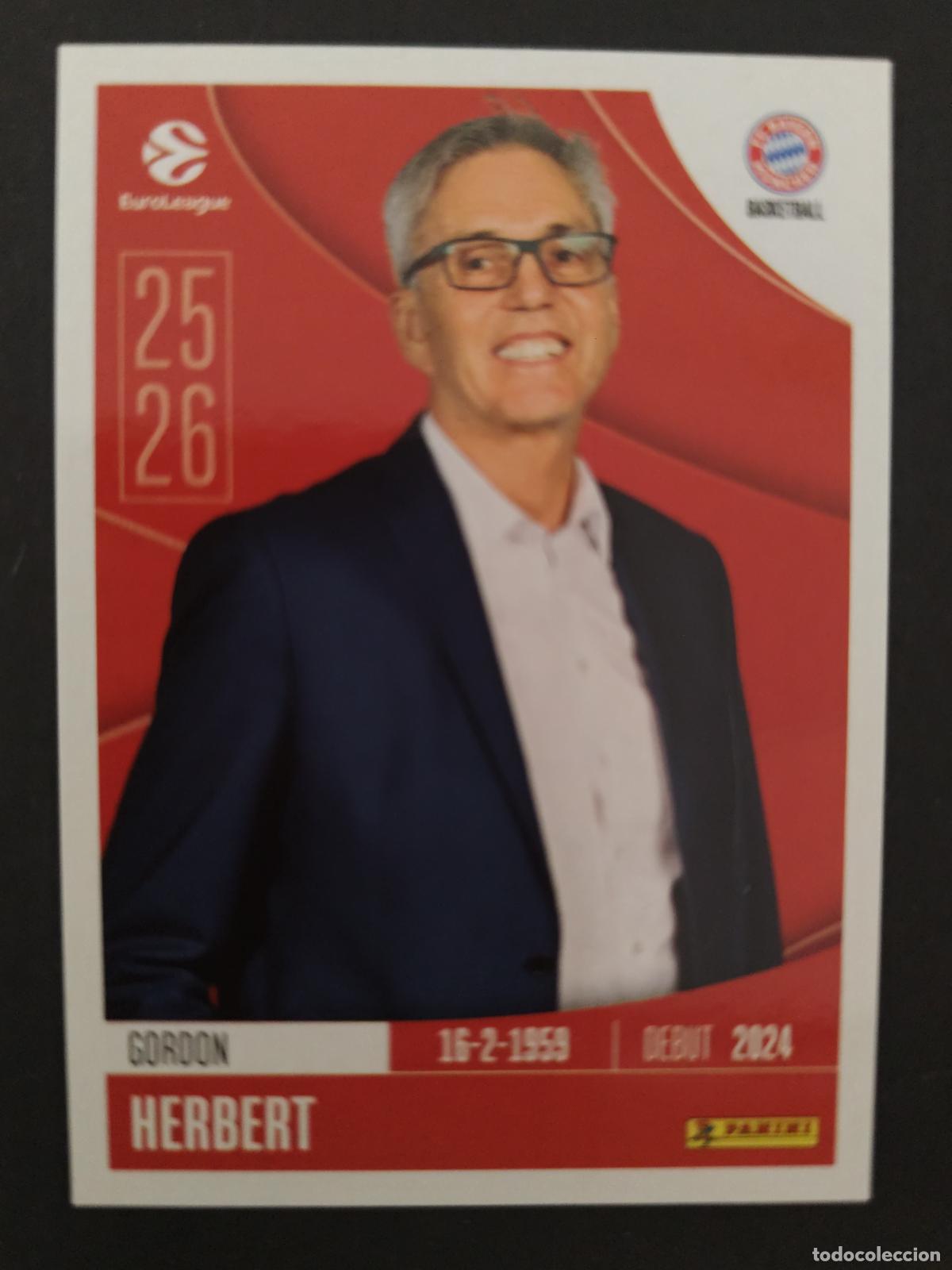 Coleccionismo deportivo: 164 GORDON HERBERT BAYERN M&Uacute;NICH EUROLEAGUE 2025 2026 25 26 BALONCESTO