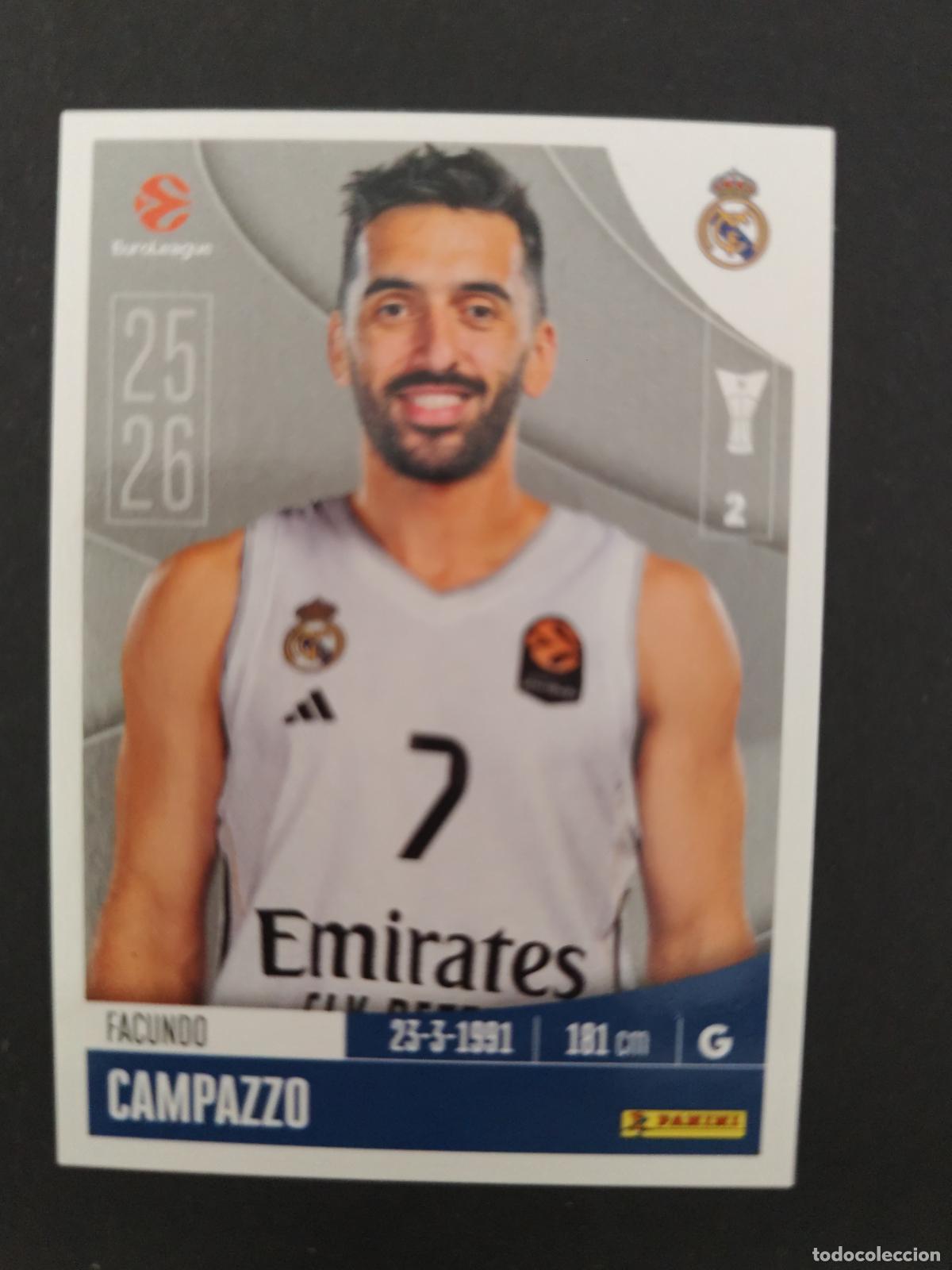 Coleccionismo deportivo: 318 FACUNDO CAMPAZZO REAL MADRID EUROLEAGUE 2025 2026 25 26 BALONCESTO