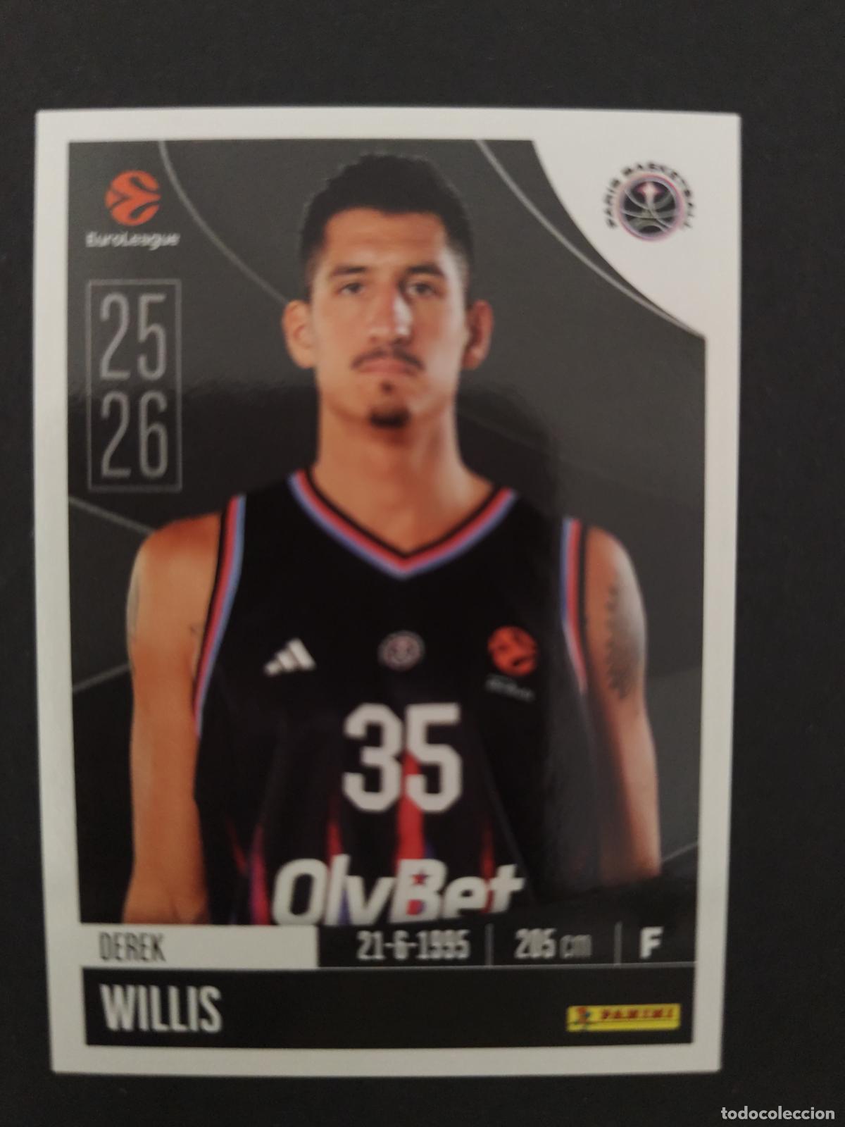 Coleccionismo deportivo: 294 DEREK WILLIS PARIS BASKETBALL EUROLEAGUE 2025 2026 25 26 BALONCESTO