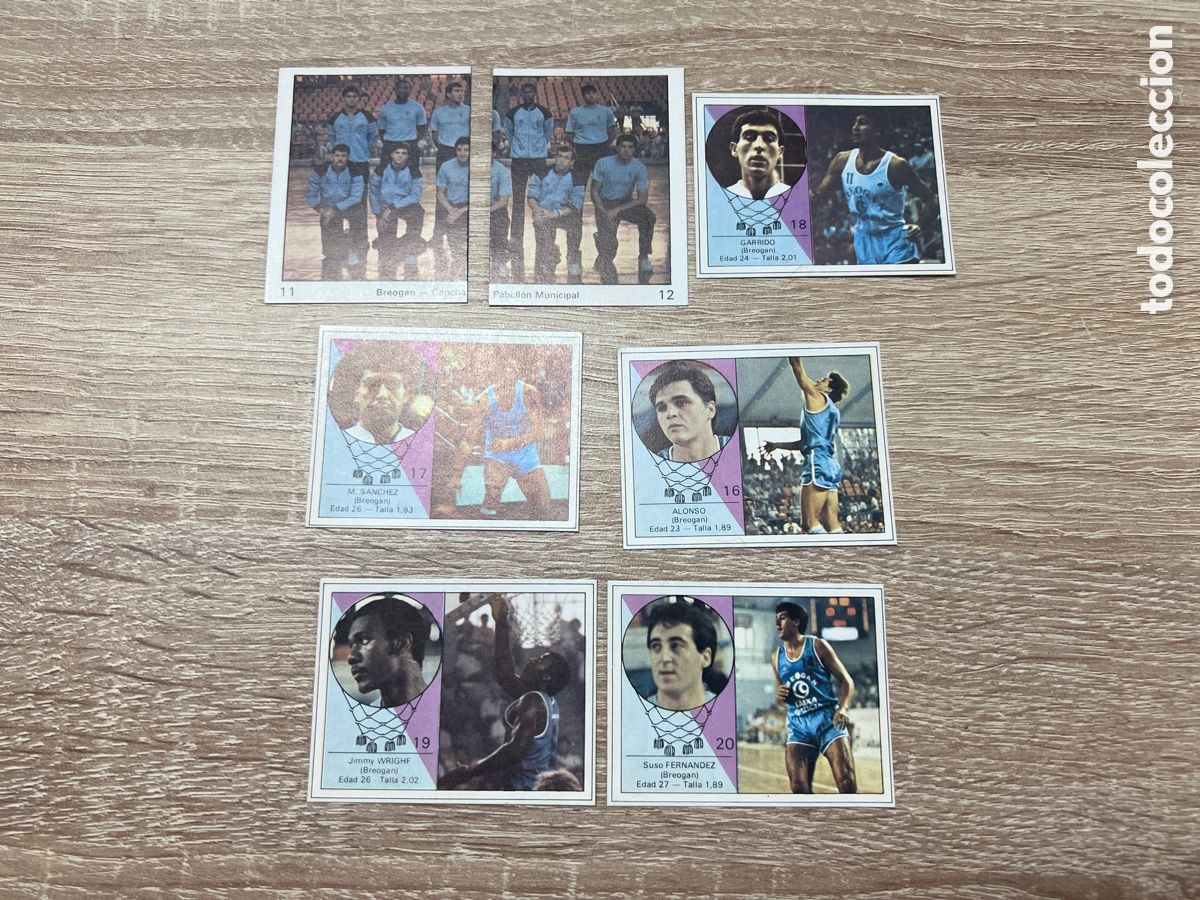 Coleccionismo deportivo: 1985 BALONCESTO BREOGAN LOTE DE 7 cromos despegados
