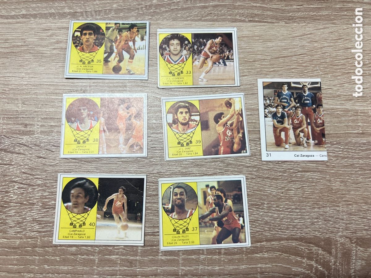 Coleccionismo deportivo: 1985 CAI ZARAGOZA LOTE DE 7 CROMOS DESPEGADOS