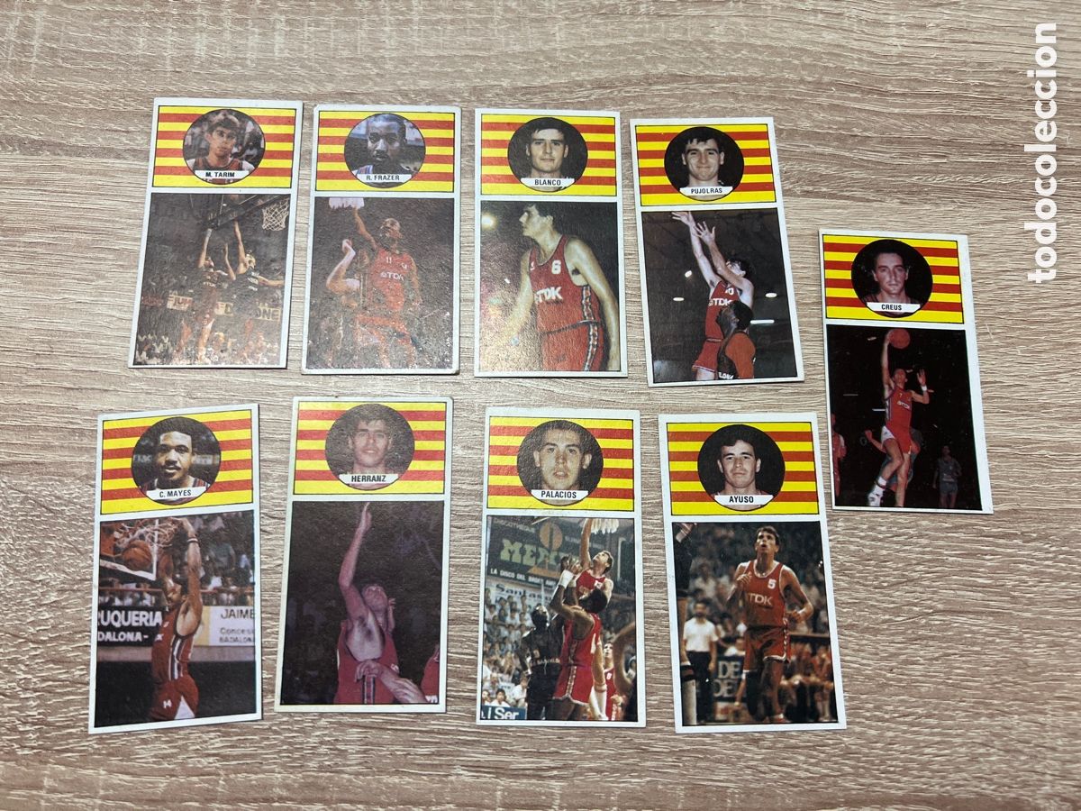 Coleccionismo deportivo: 1986 TDK MANRESA EQUIPO COMPLETO 9 CROMOS DESPEGADOS MERCHANTE