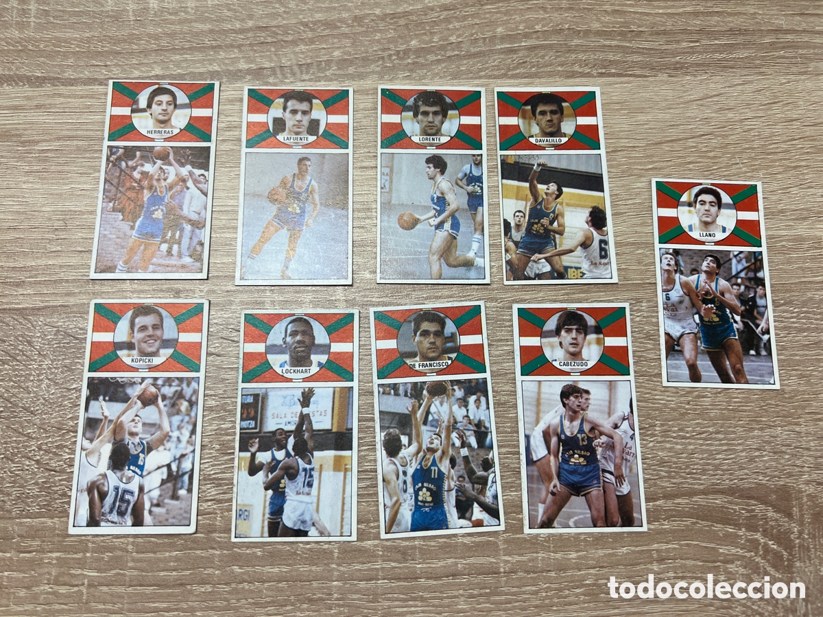 Coleccionismo deportivo: 1986 CAJA BILBAO EQUIPO COMPLETO 9 CROMOS DESPEGADOS MERCHANTE