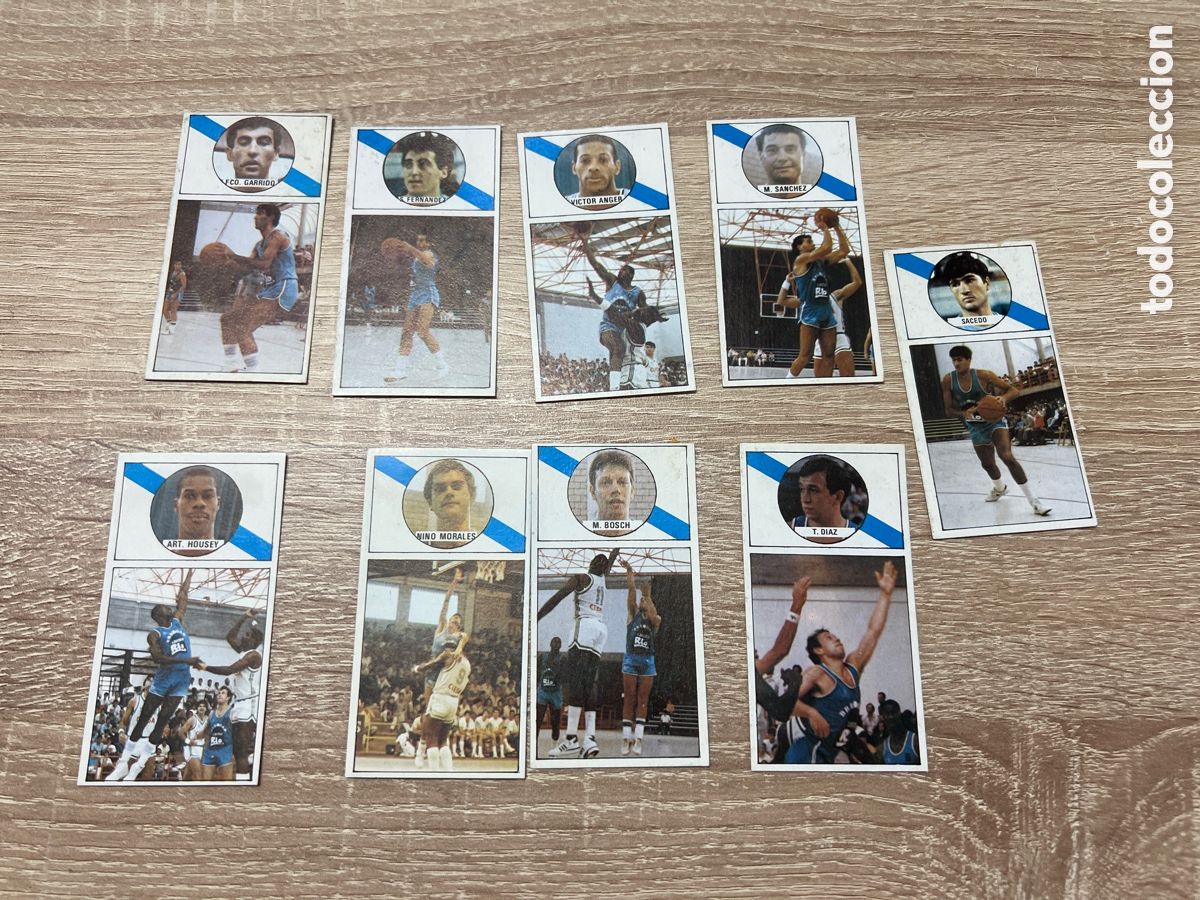 Coleccionismo deportivo: 1986 BREOGAN EQUIPO COMPLETO 9 CROMOS DESPEGADOS MERCHANTE