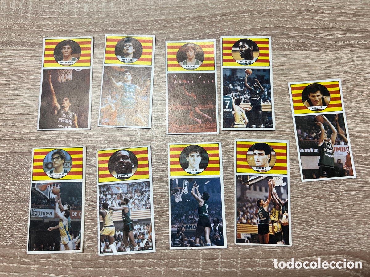 Coleccionismo deportivo: 1986 JOVENTUT BADALONA EQUIPO COMPLETO 9 CROMOS DESPEGADOS MERCHANTE