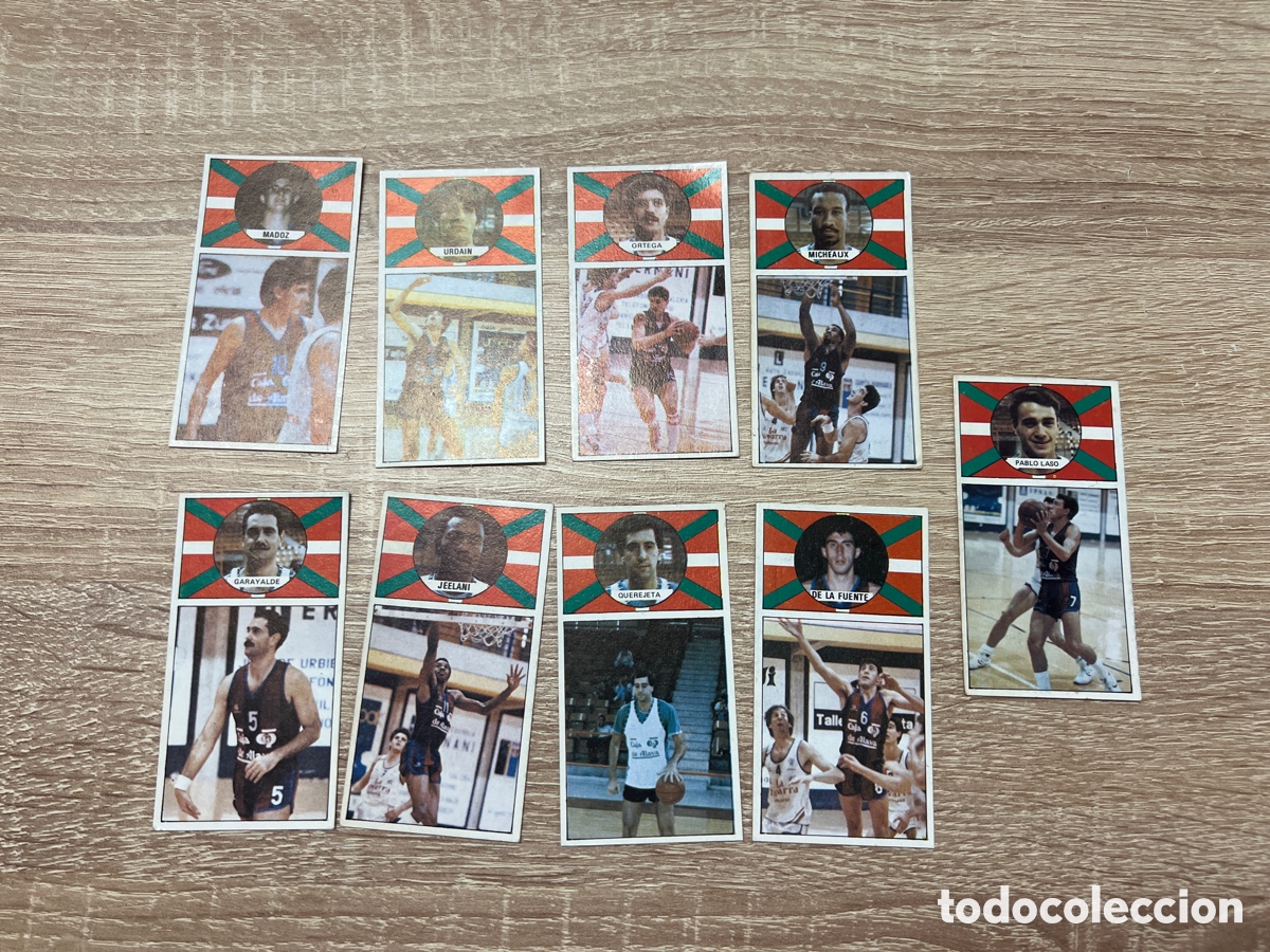 Coleccionismo deportivo: 1986 CAJA ALAVA EQUIPO COMPLETO 9 CROMOS DESPEGADOS MERCHANTE