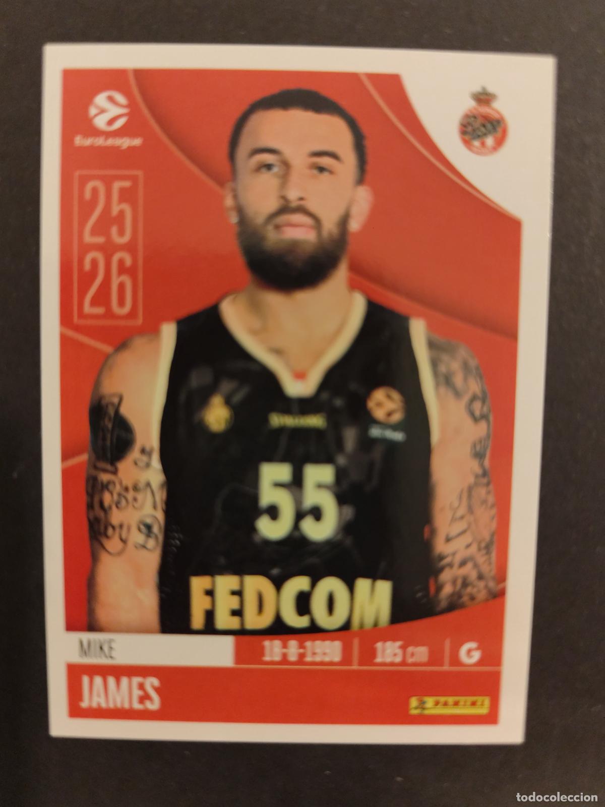 Sammelleidenschaft Sport: 68 MIKE JAMES AS MONACO EUROLEAGUE 2025 2026 25 26 BALONCESTO