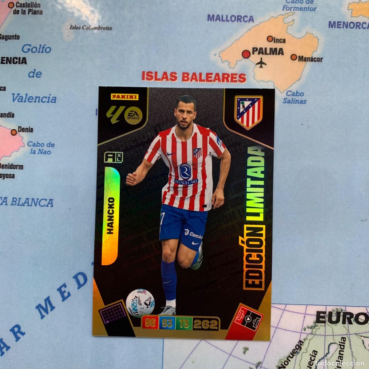 Coleccionismo deportivo: Hancko edici&oacute;n limitada Del Atletico de Madrid cromo adrenalyn XL 25-26 2025-2026