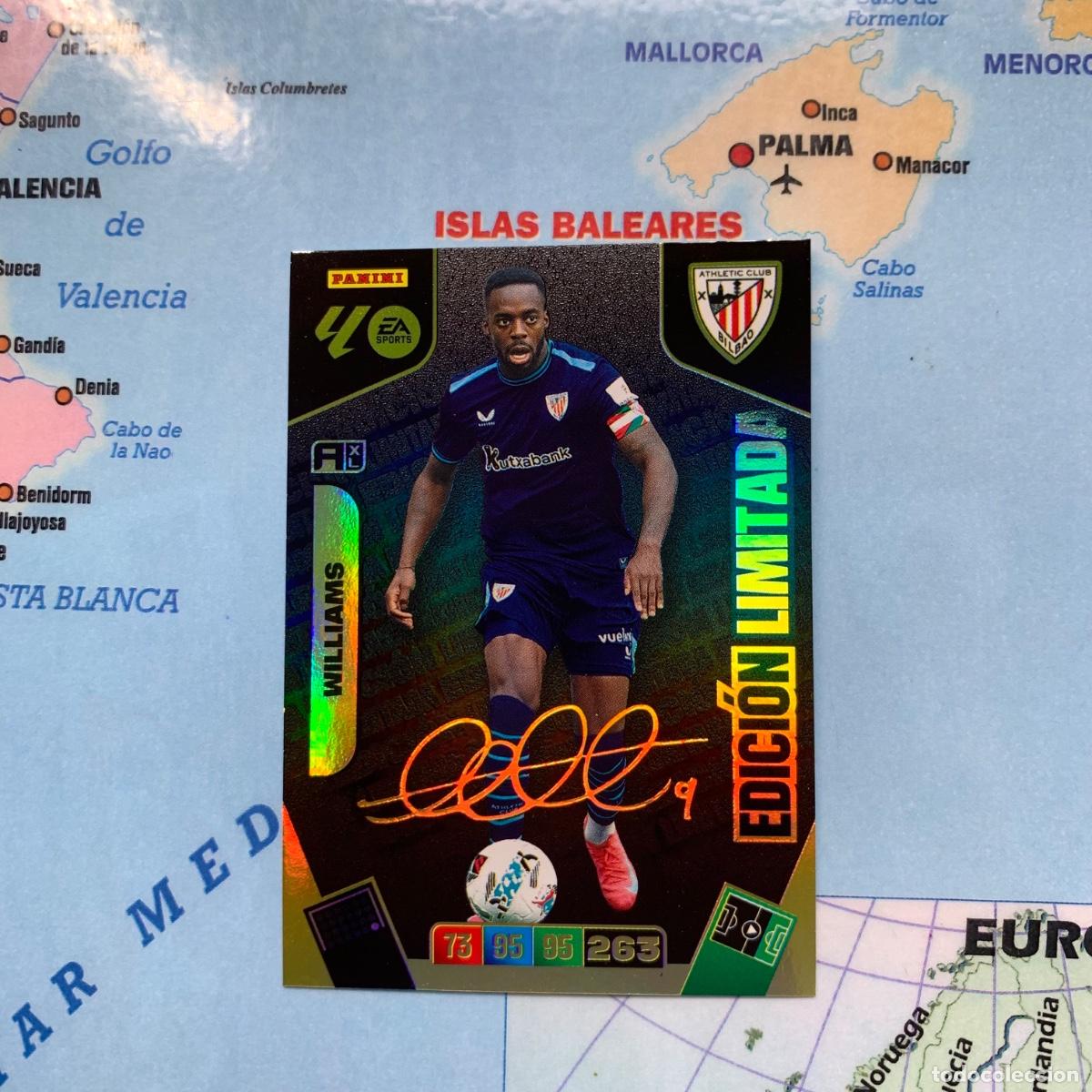 Coleccionismo deportivo: Williams Edici&oacute;n Limitada Firmada del Athletic de Bilbao cromo adrenalyn XL 25-26 2025-2026