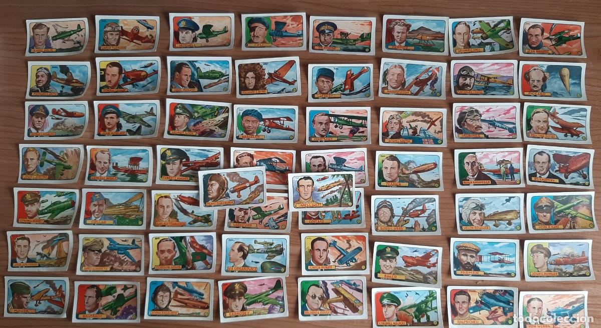 Coleccionismo deportivo: LOTE DE 84 CROMOS AVIADORES DE LA COLECCION HEROES MUNDIALES EDITORIAL CLIPER (59 SIN PEGAR)