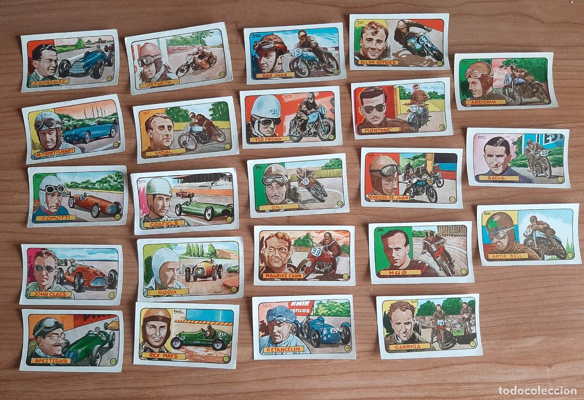 Coleccionismo deportivo: LOTE DE 42 CROMOS PILOTOS DE LA COLECCION HEROES MUNDIALES EDITORIAL CLIPER (23 SIN PEGAR)