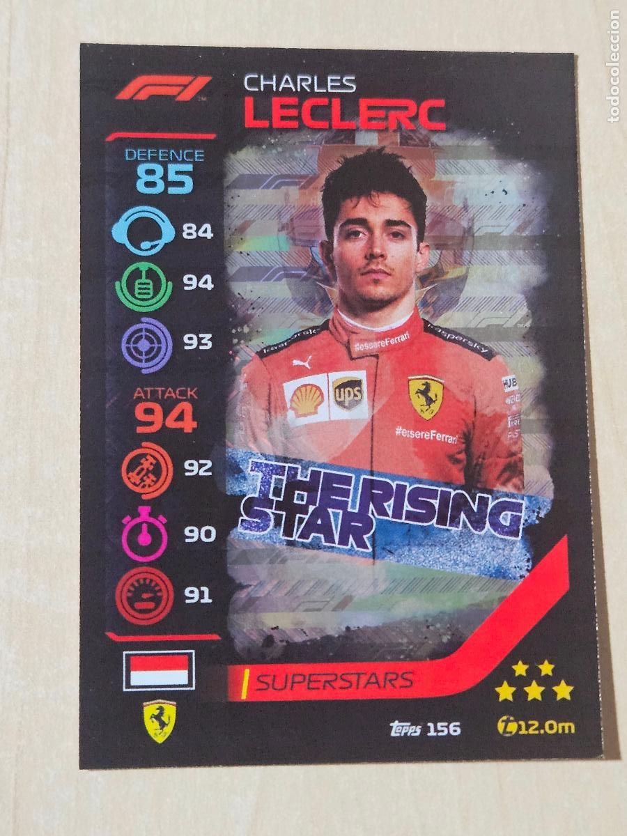 Coleccionismo deportivo: TOPPS TURBO ATTAX 2020 156 CHARLES LECLERC (FERRARI) RISING STAR SUPERSTARS - FORMULA 1