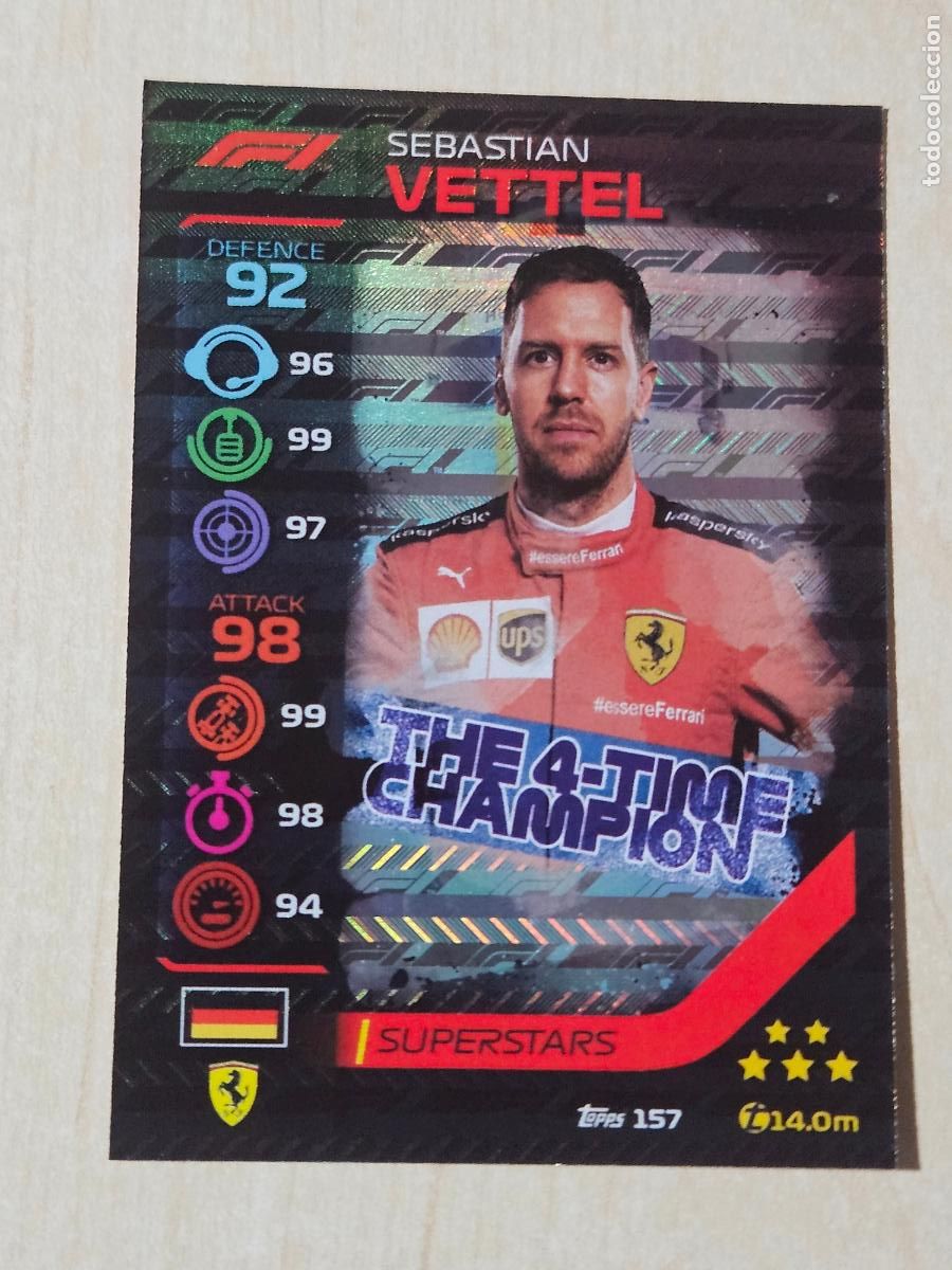 Sammelleidenschaft Sport: TOPPS TURBO ATTAX 2020 157 SEBASTIAN VETTEL (FERRARI) THE 4 TIME CHAMPION SUPERSTARS - FORMULA 1