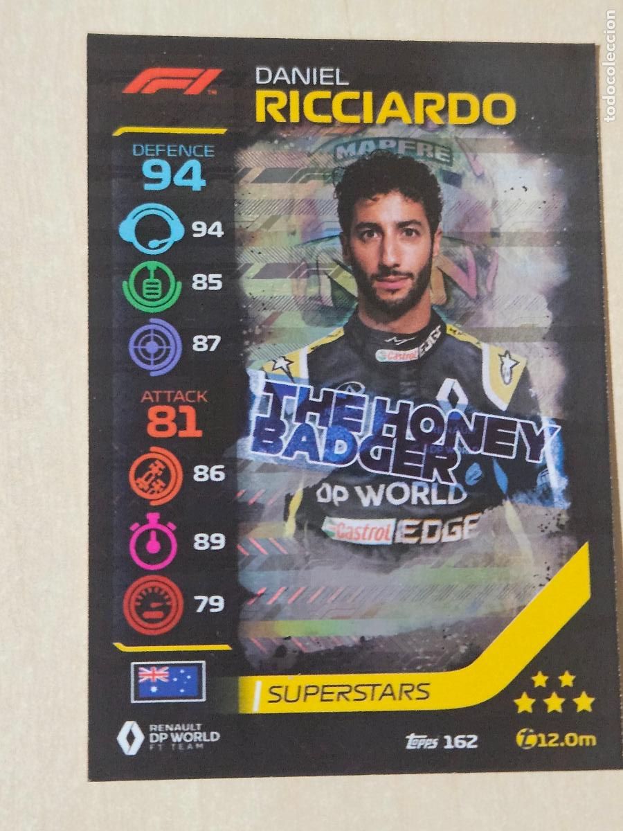Coleccionismo deportivo: TOPPS TURBO ATTAX 2020 162 DANIEL RICCIARDO (RENAULT) HONEY BADGER SUPERSTARS - FORMULA 1